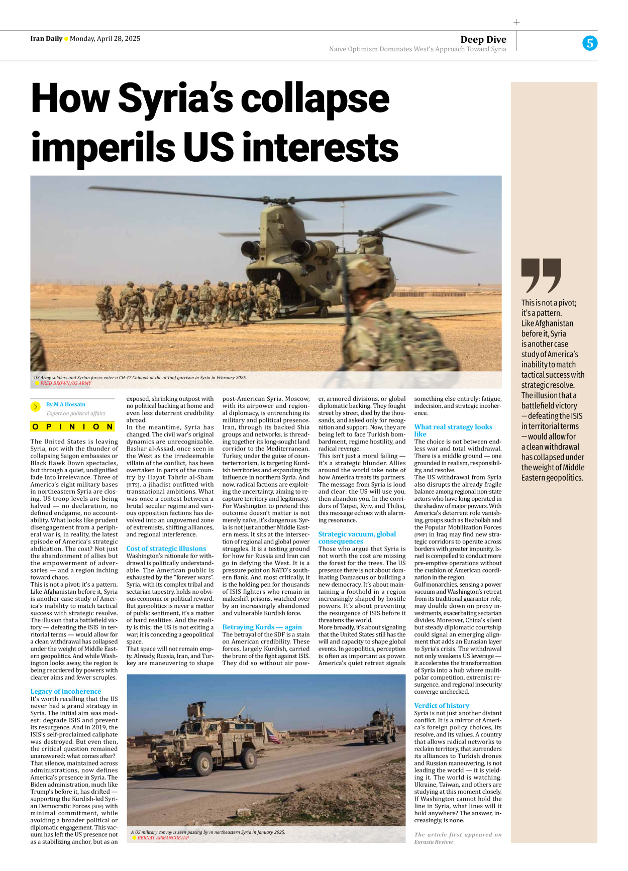 Iran Daily - Number Seven Thousand Eight Hundred and Seventeen - 28 April 2025 - Page 5