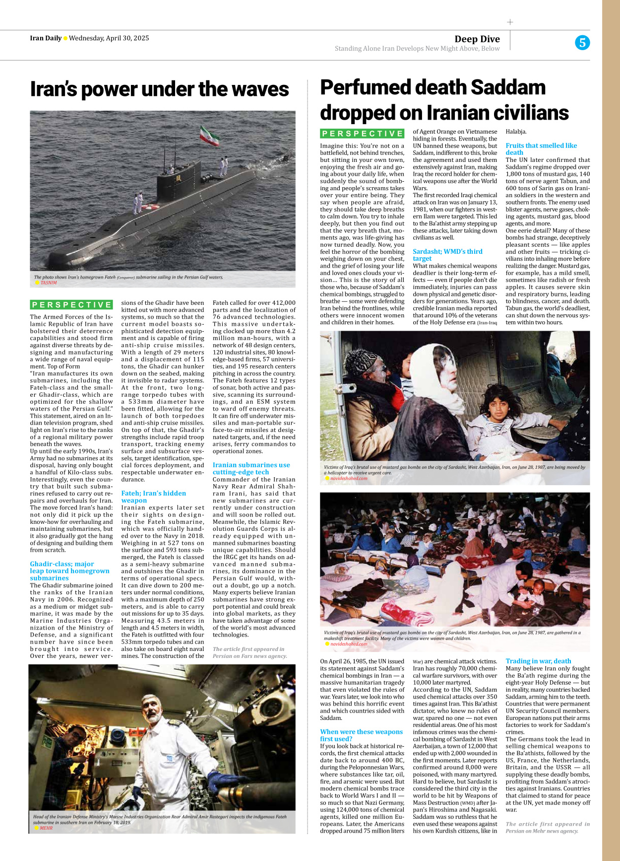 Iran Daily - Number Seven Thousand Eight Hundred and Nineteen - 30 April 2025 - Page 5