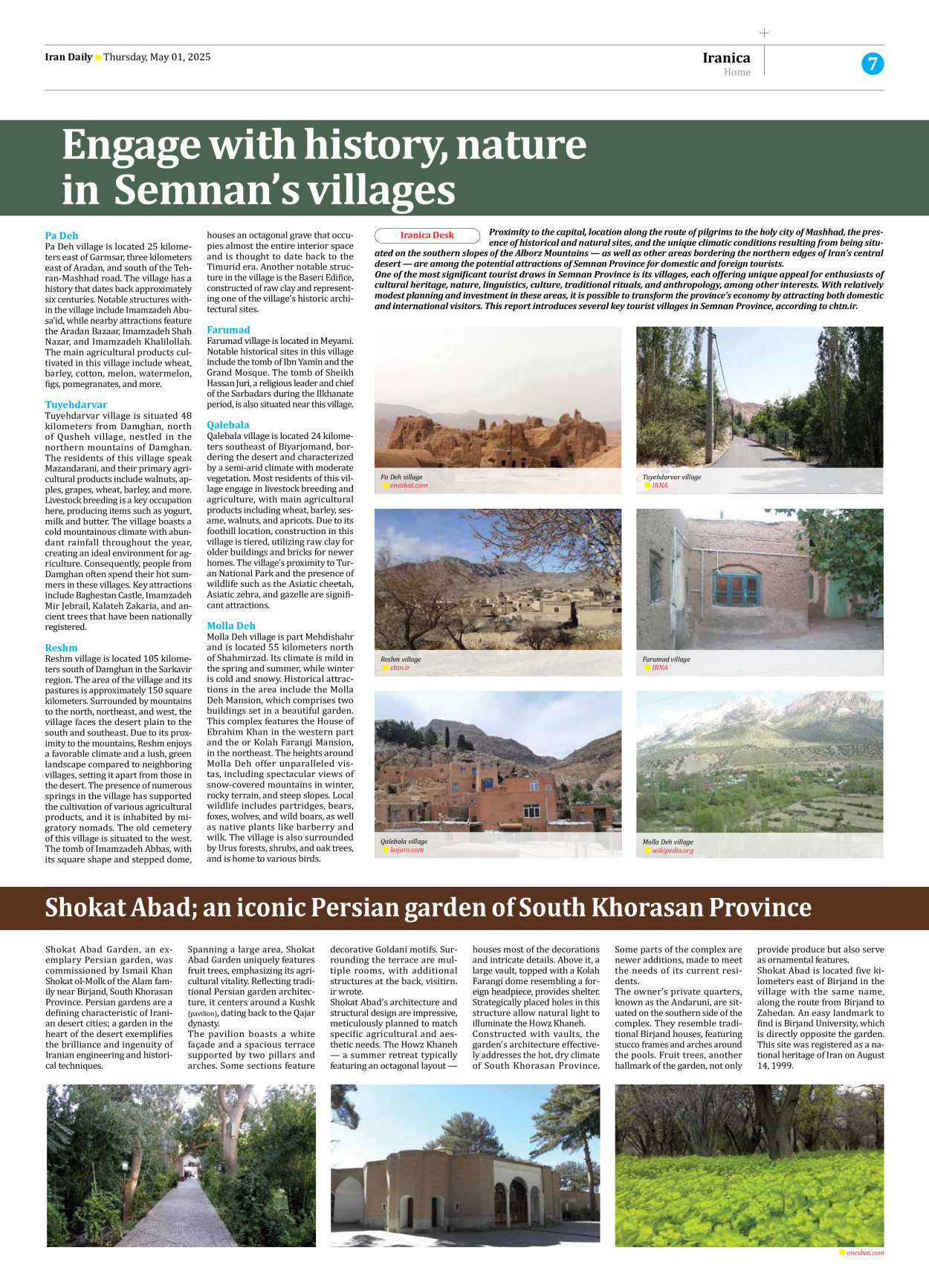 Iran Daily - Number Seven Thousand Eight Hundred and Twenty - 01 May 2025 - Page 7