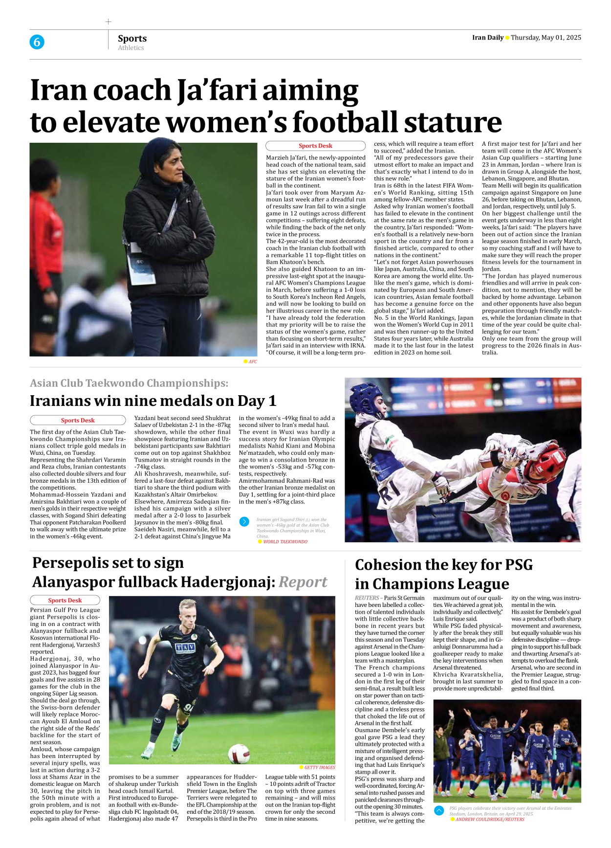 Iran Daily - Number Seven Thousand Eight Hundred and Twenty - 01 May 2025 - Page 6
