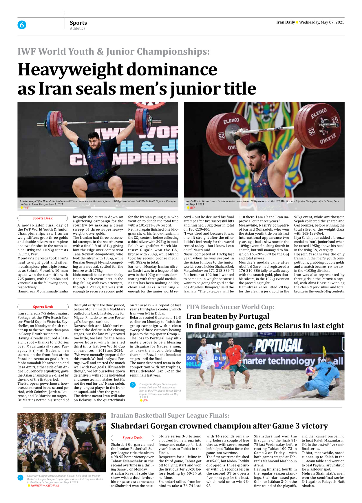 Iran Daily - Number Seven Thousand Eight Hundred and Twenty Five - 07 May 2025 - Page 6