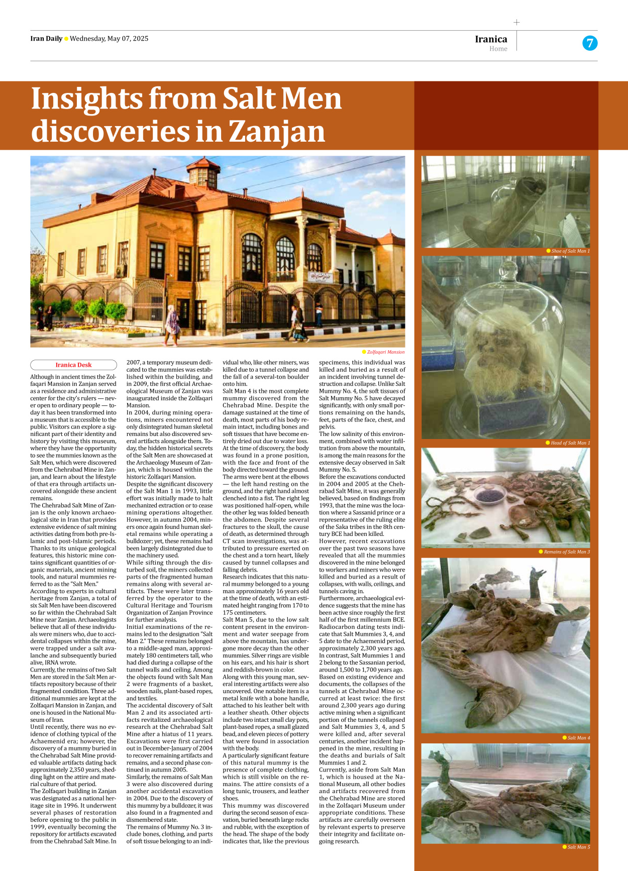 Iran Daily - Number Seven Thousand Eight Hundred and Twenty Five - 07 May 2025 - Page 7