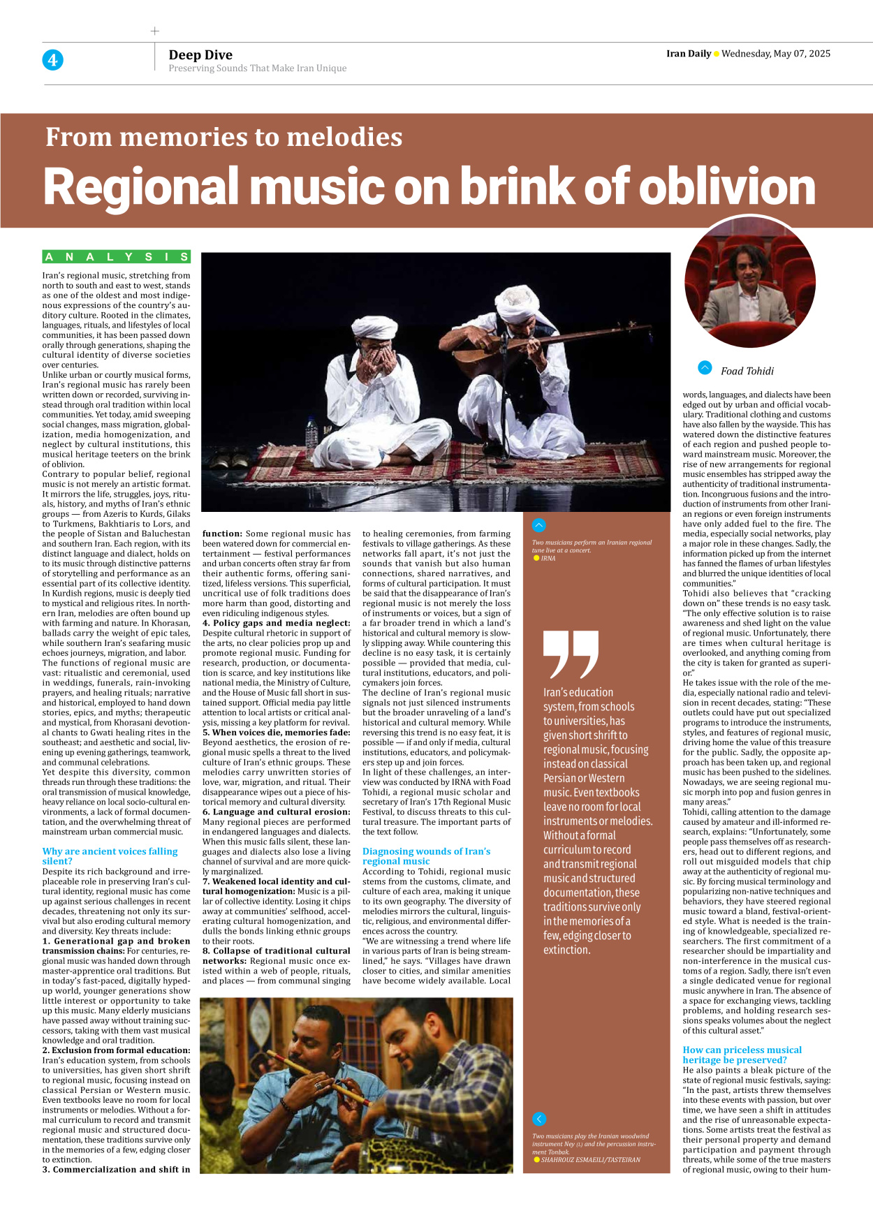 Iran Daily - Number Seven Thousand Eight Hundred and Twenty Five - 07 May 2025 - Page 4
