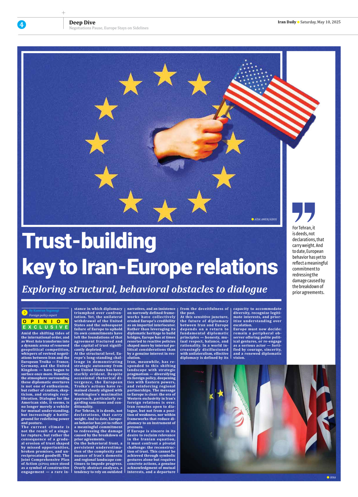 Iran Daily - Number Seven Thousand Eight Hundred and Twenty Seven - 10 May 2025 - Page 4