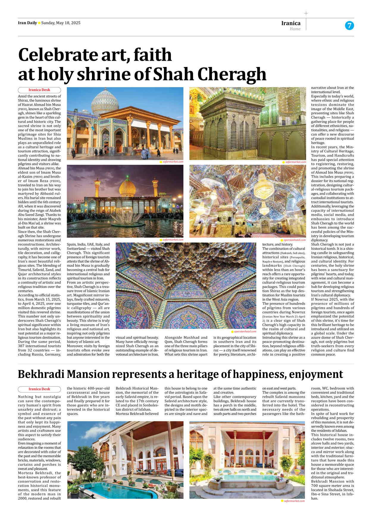 Iran Daily - Number Seven Thousand Eight Hundred and Thirty Four - 18 May 2025 - Page 7