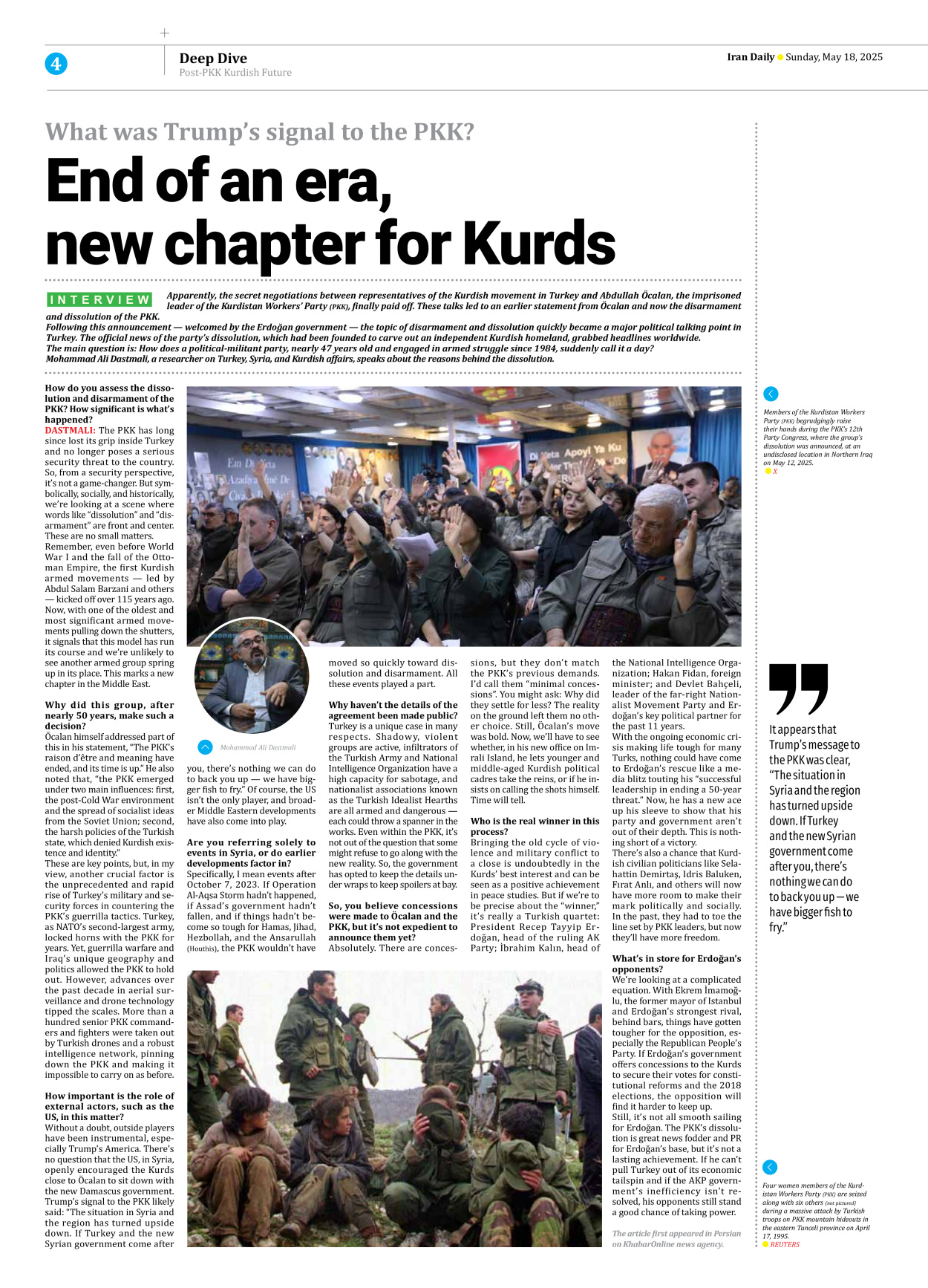 Iran Daily - Number Seven Thousand Eight Hundred and Thirty Four - 18 May 2025 - Page 4