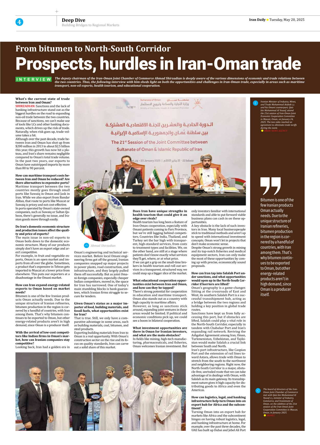 Iran Daily - Number Seven Thousand Eight Hundred and Thirty Six - 20 May 2025 - Page 4