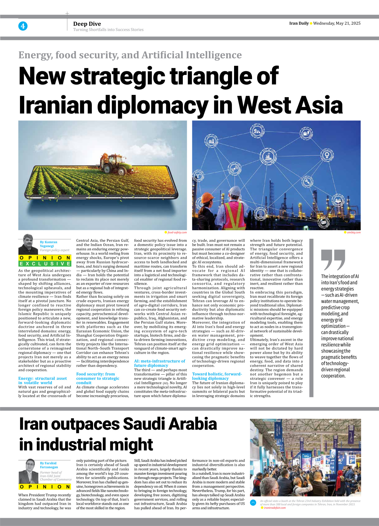 Iran Daily - Number Seven Thousand Eight Hundred and Thirty Seven - 21 May 2025 - Page 4