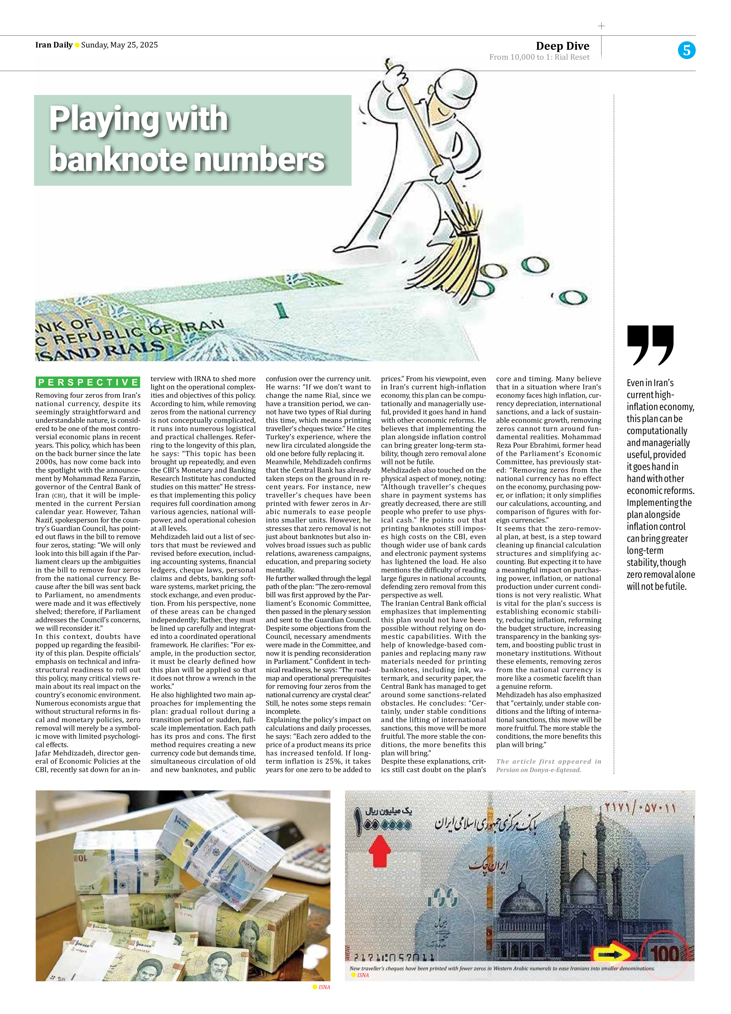 Iran Daily - Number Seven Thousand Eight Hundred and Forty - 25 May 2025 - Page 5