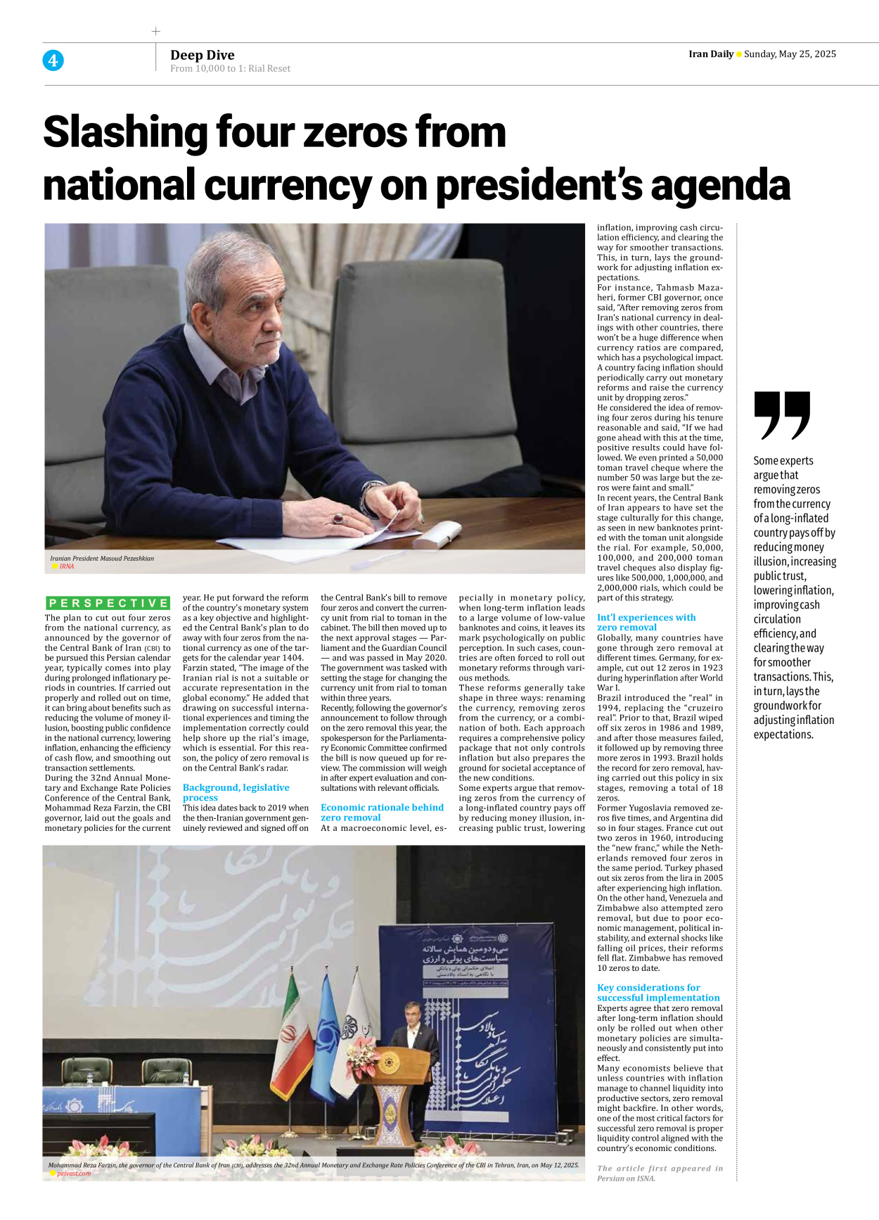 Iran Daily - Number Seven Thousand Eight Hundred and Forty - 25 May 2025 - Page 4