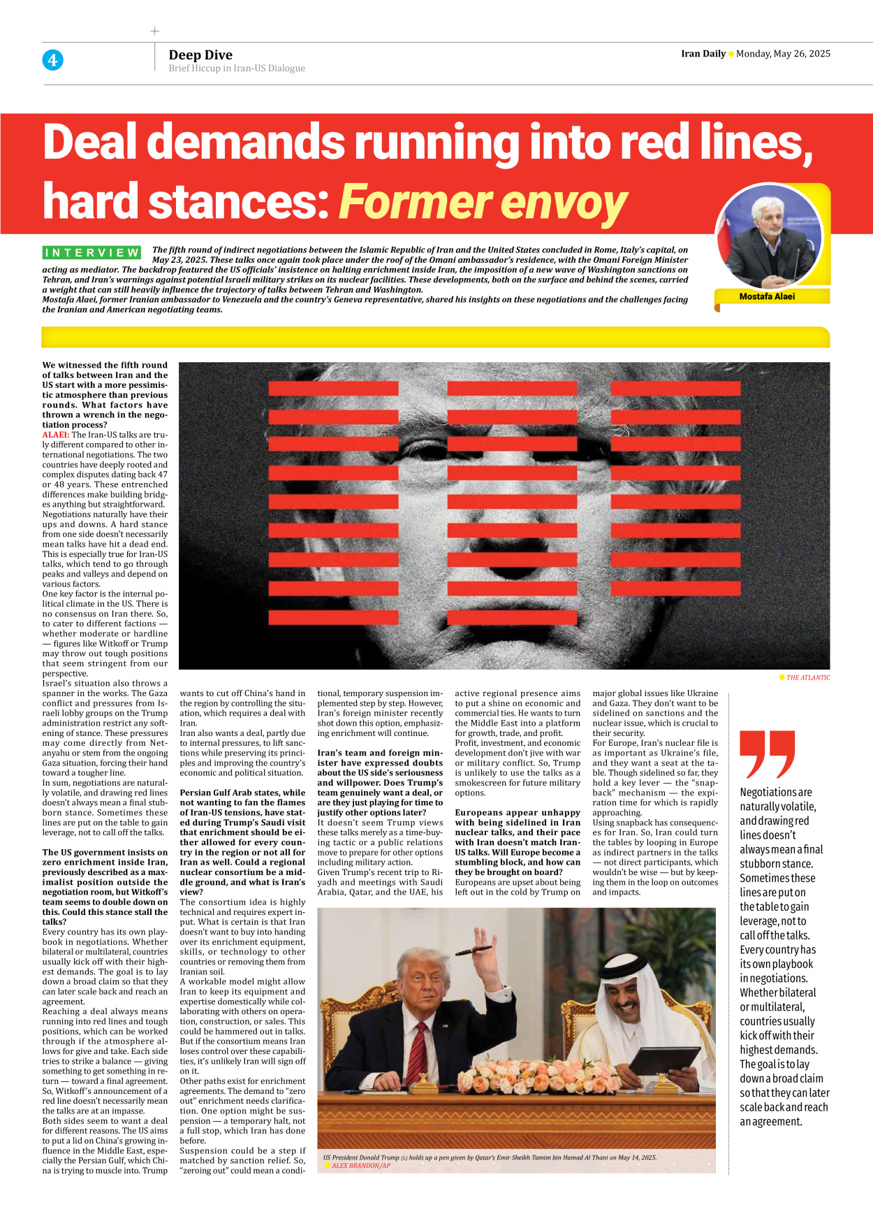 Iran Daily - Number Seven Thousand Eight Hundred and Forty One - 26 May 2025 - Page 4