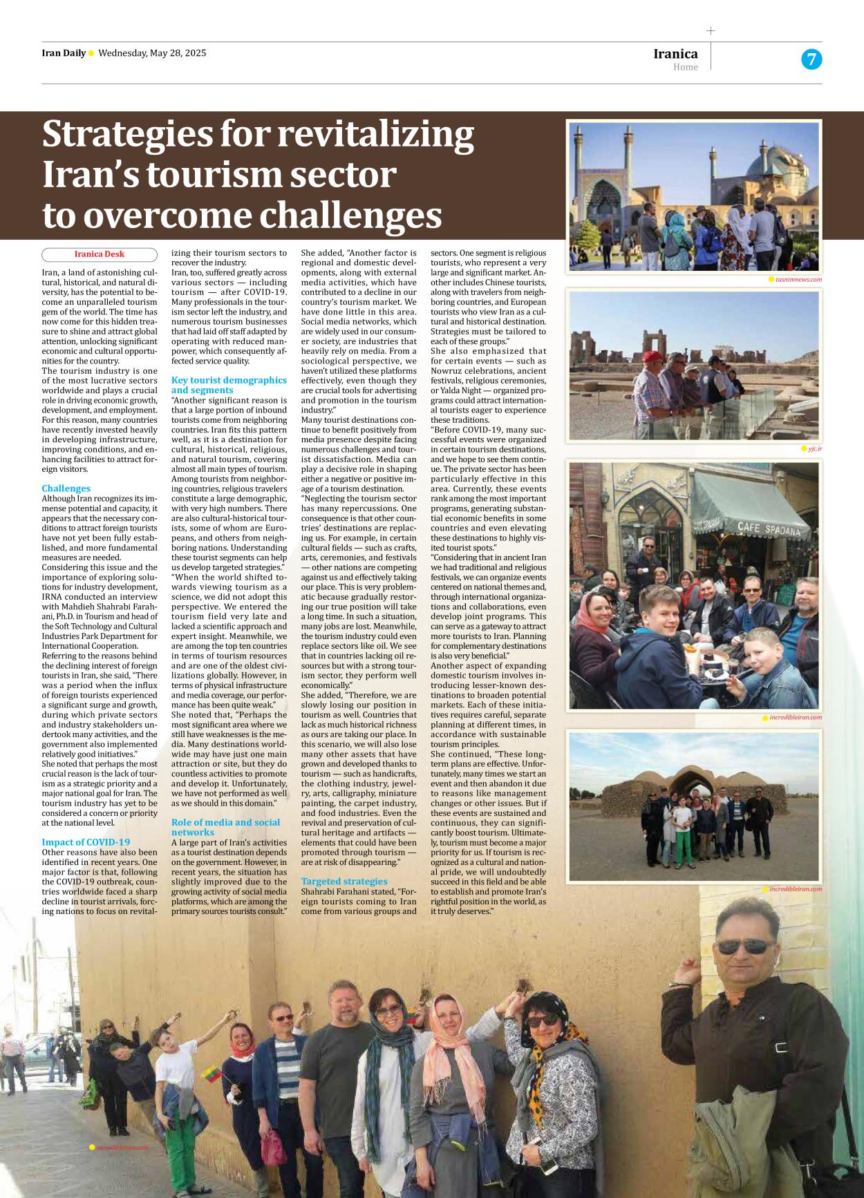 Iran Daily - Number Seven Thousand Eight Hundred and Forty Three - 28 May 2025 - Page 7