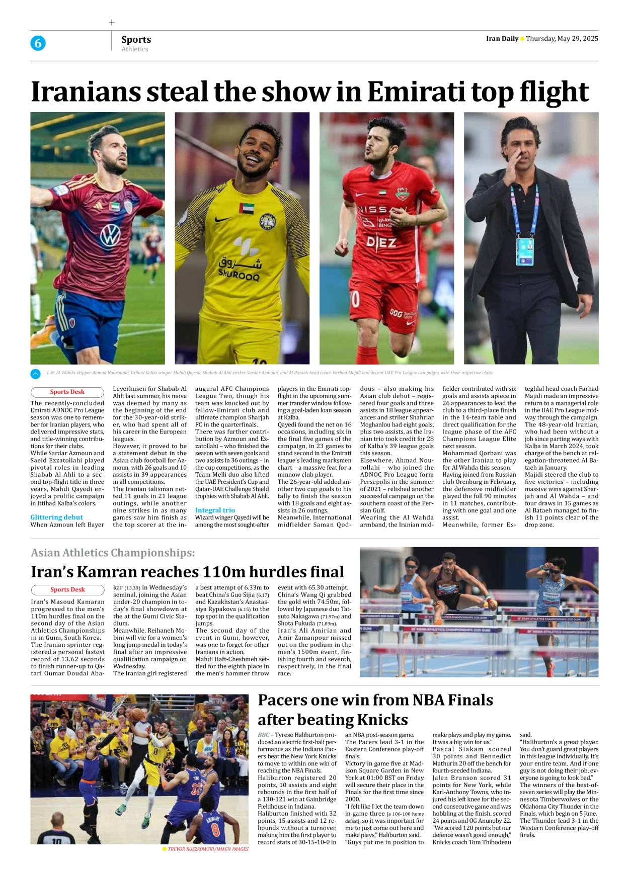 Iran Daily - Number Seven Thousand Eight Hundred and Forty Four - 29 May 2025 - Page 6