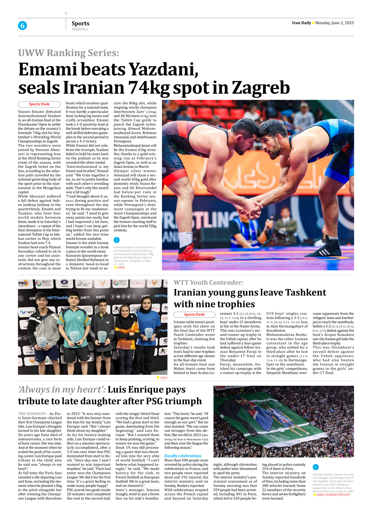 Iran Daily - Number Seven Thousand Eight Hundred and Forty Seven - 02 June 2025 - Page 6