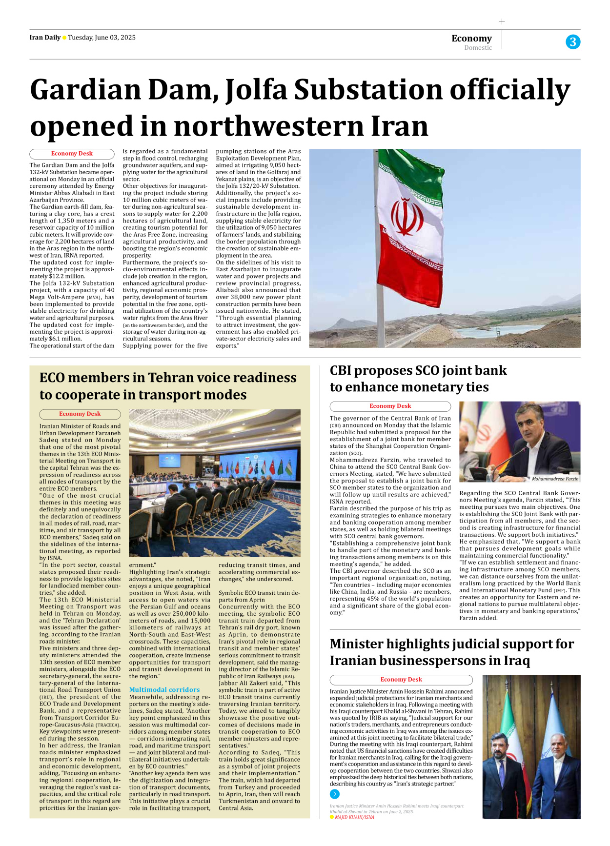 Iran Daily - Number Seven Thousand Eight Hundred and Forty Eight - 03 June 2025 - Page 3