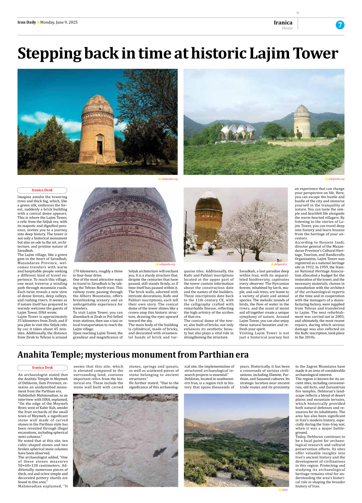 Iran Daily - Number Seven Thousand Eight Hundred and Fifty One - 09 June 2025 - Page 7