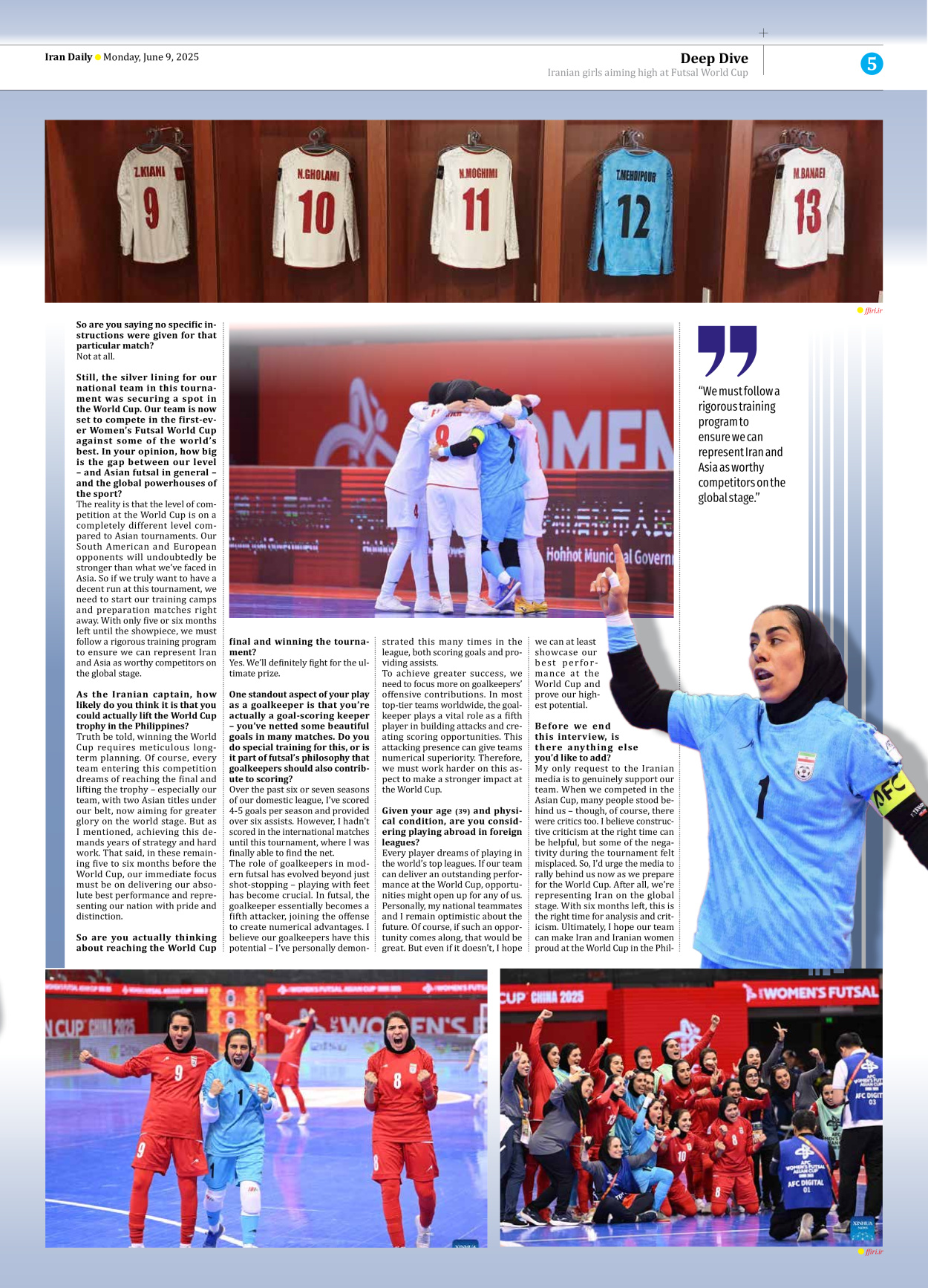 Iran Daily - Number Seven Thousand Eight Hundred and Fifty One - 09 June 2025 - Page 5