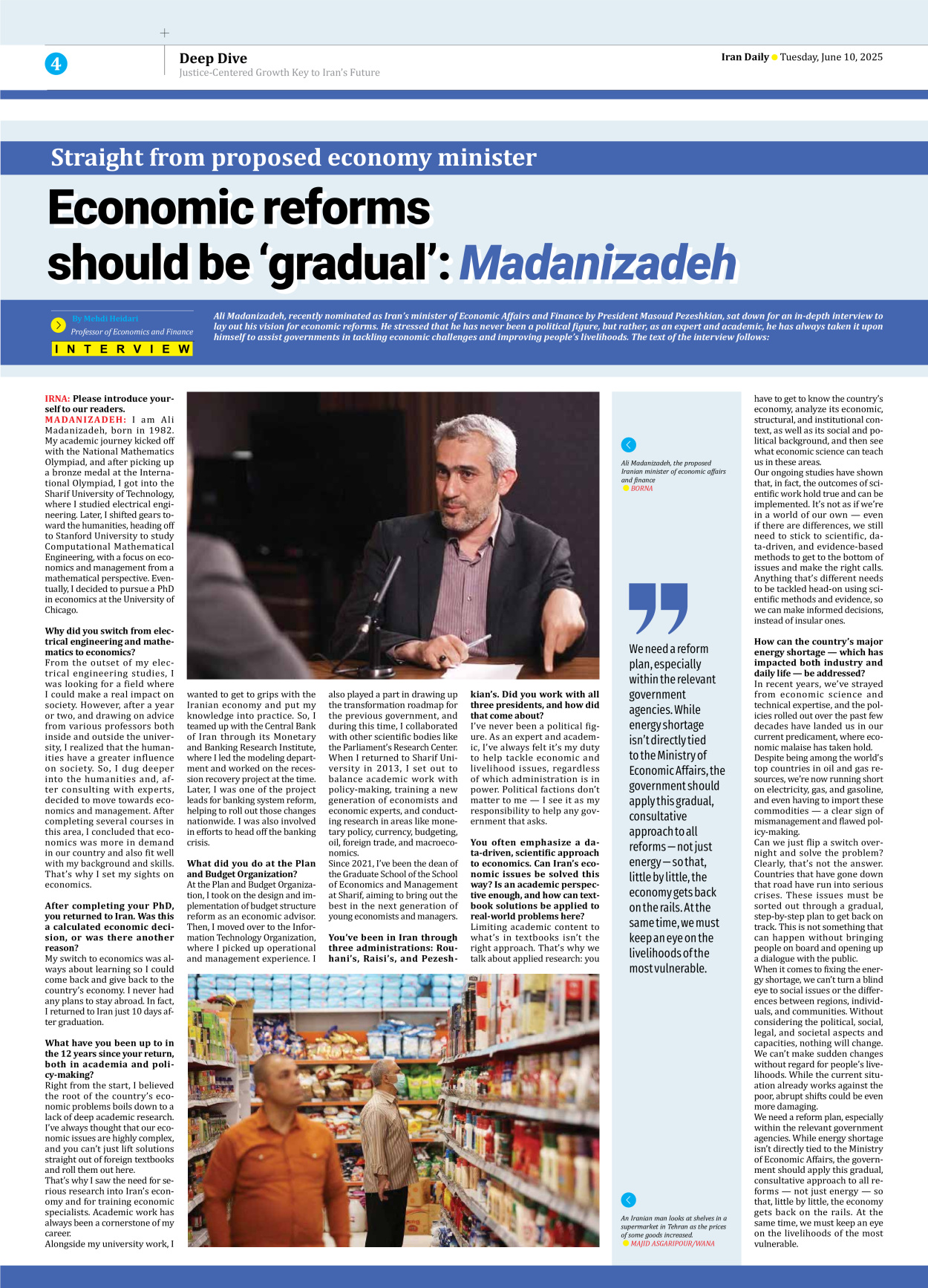 Iran Daily - Number Seven Thousand Eight Hundred and Fifty Two - 10 June 2025 - Page 4