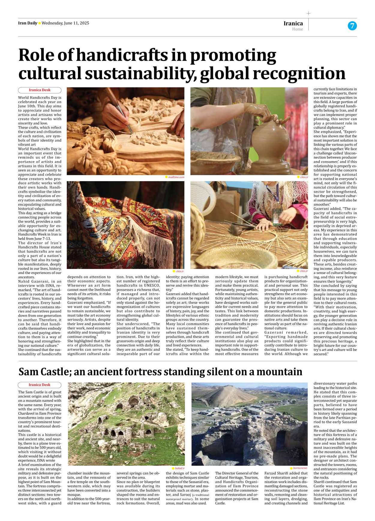 Iran Daily - Number Seven Thousand Eight Hundred and Fifty Three - 11 June 2025 - Page 7