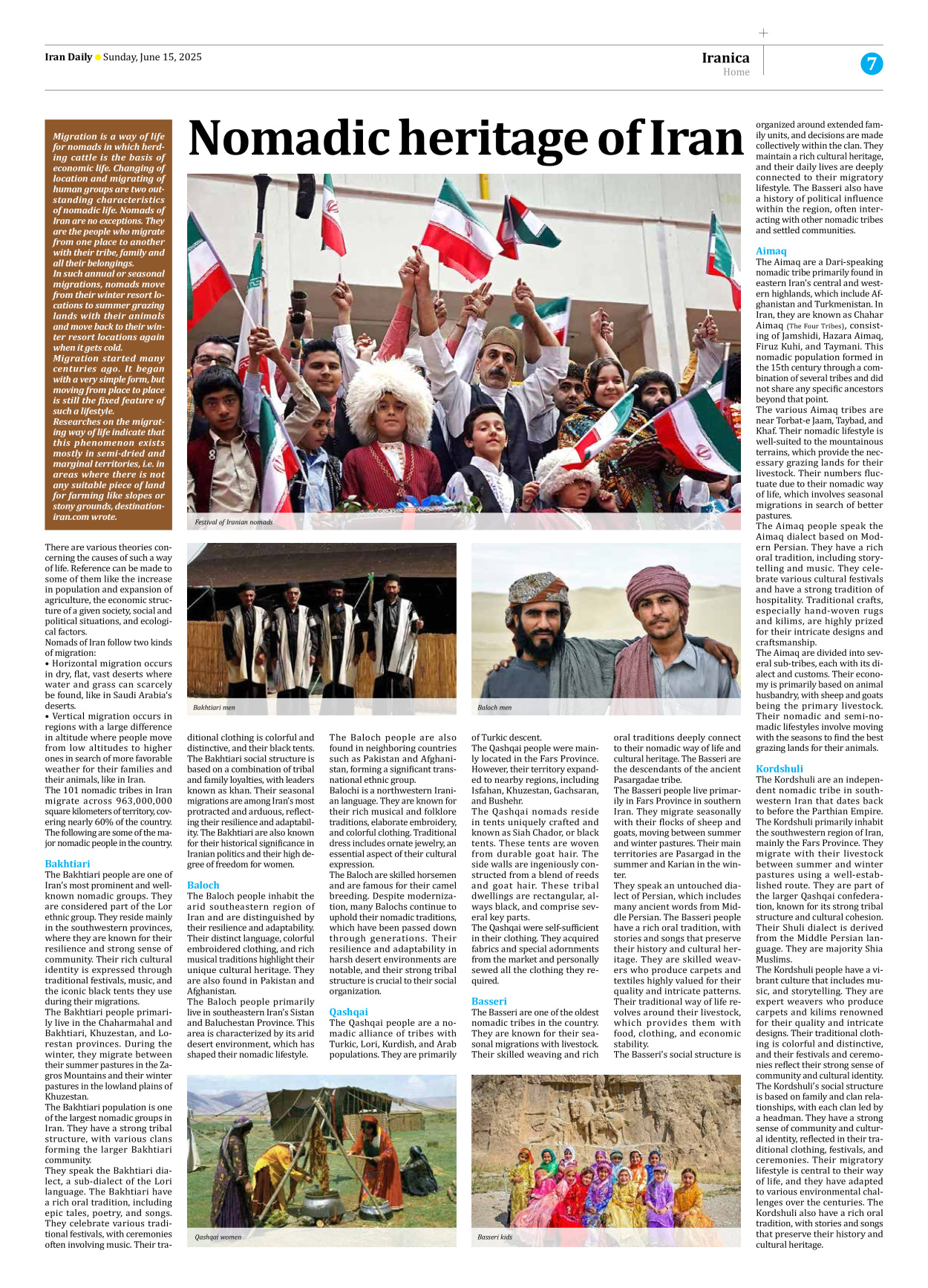 Iran Daily - Number Seven Thousand Eight Hundred and Fifty Five - 15 June 2025 - Page 7