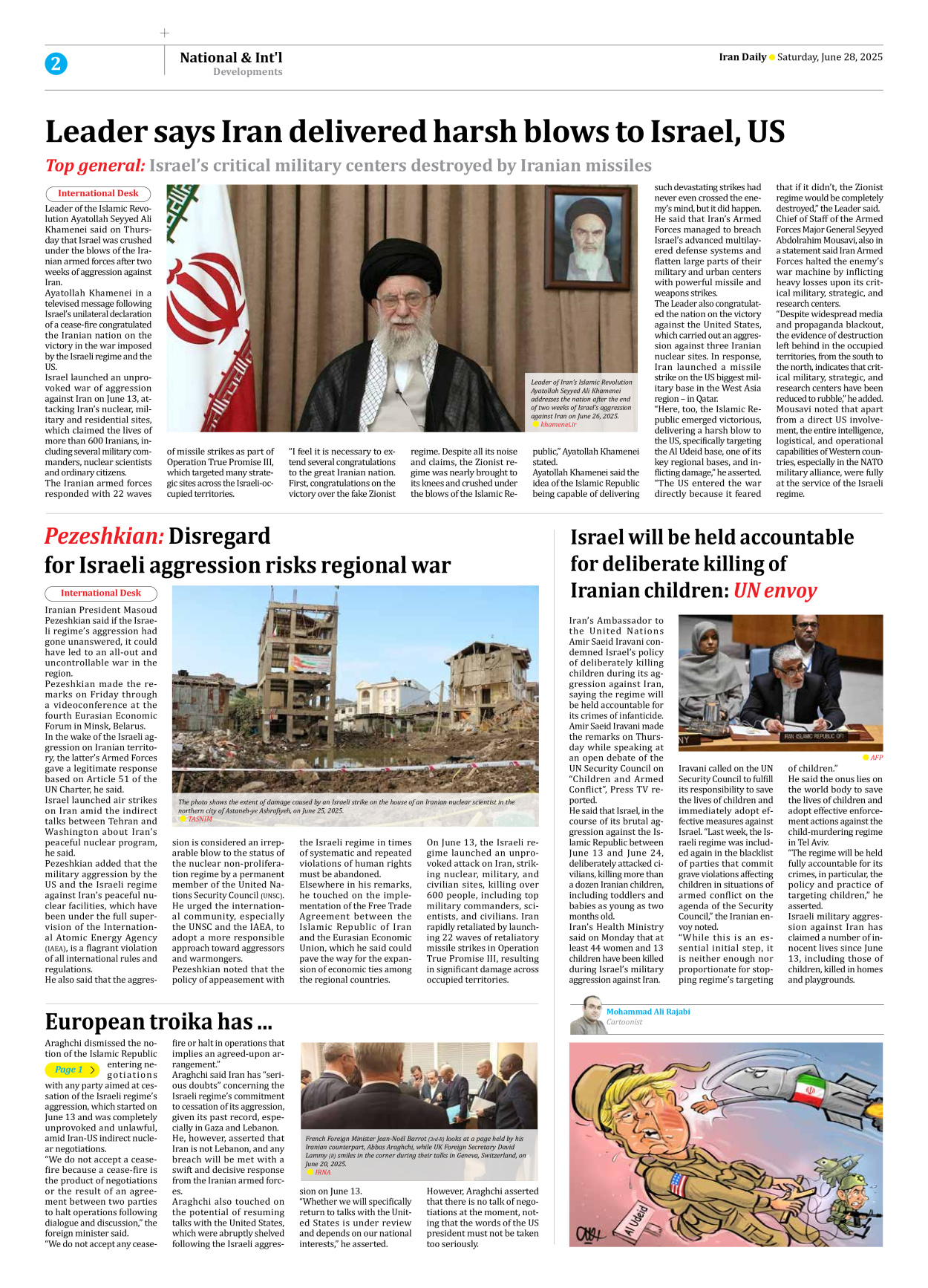 Iran Daily - Number Seven Thousand Eight Hundred and Sixty