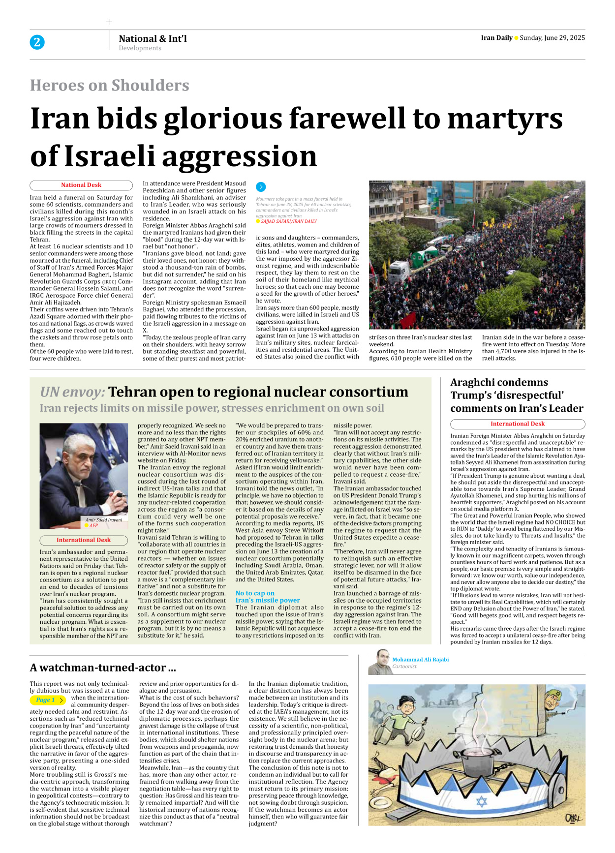 Iran Daily - Number Seven Thousand Eight Hundred and Sixty Seven - 29 June 2025 - Page 2