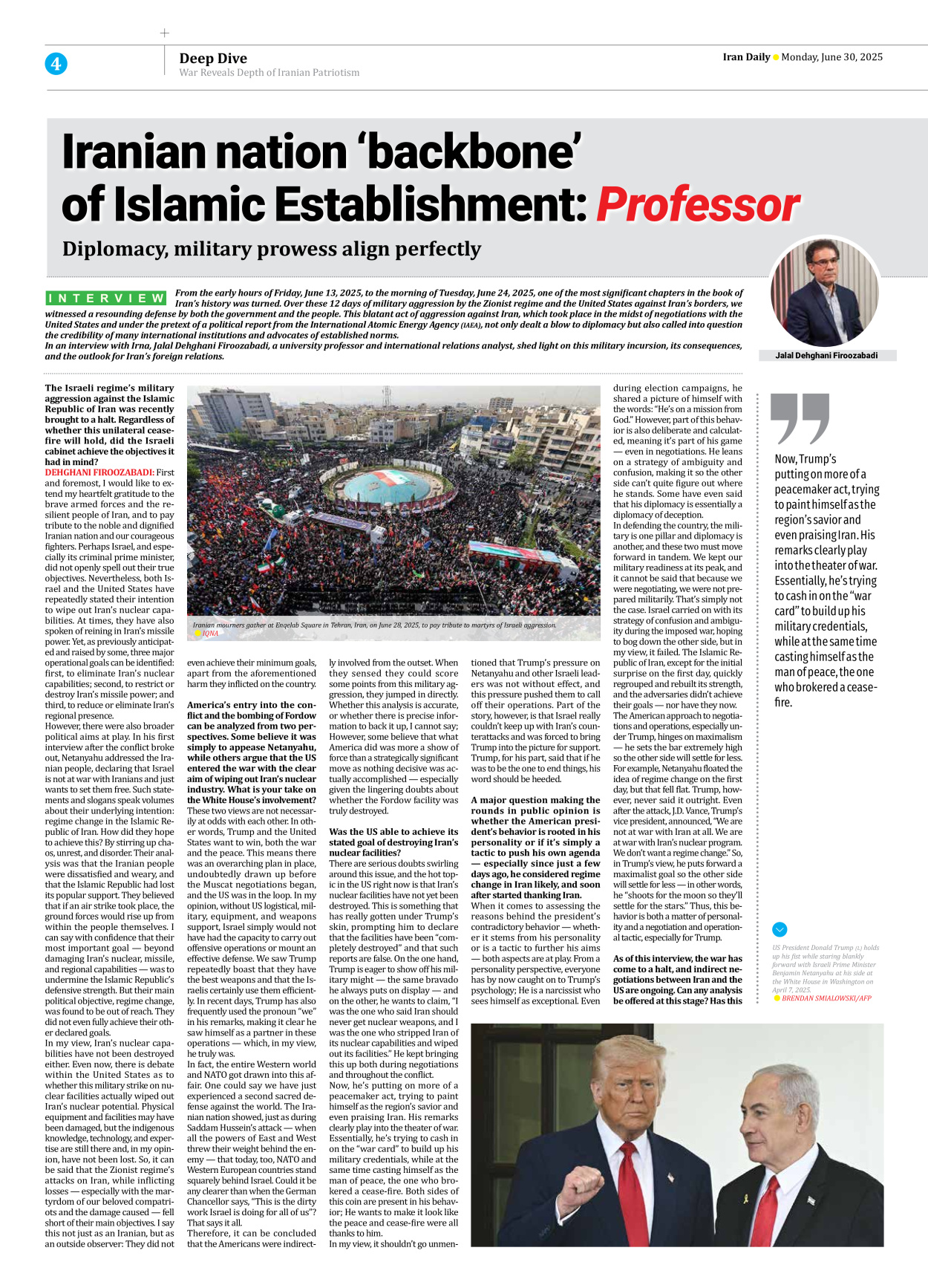 Iran Daily - Number Seven Thousand Eight Hundred and Sixty Eight - 30 June 2025 - Page 4