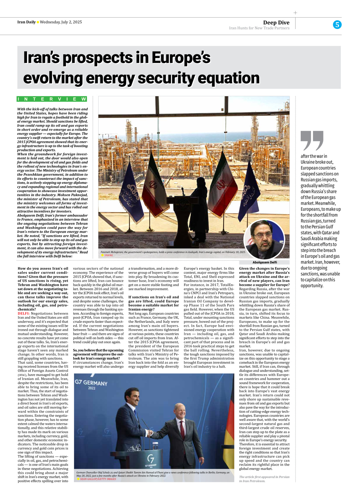 Iran Daily - Number Seven Thousand Eight Hundred and Seventy - 02 July 2025 - Page 5