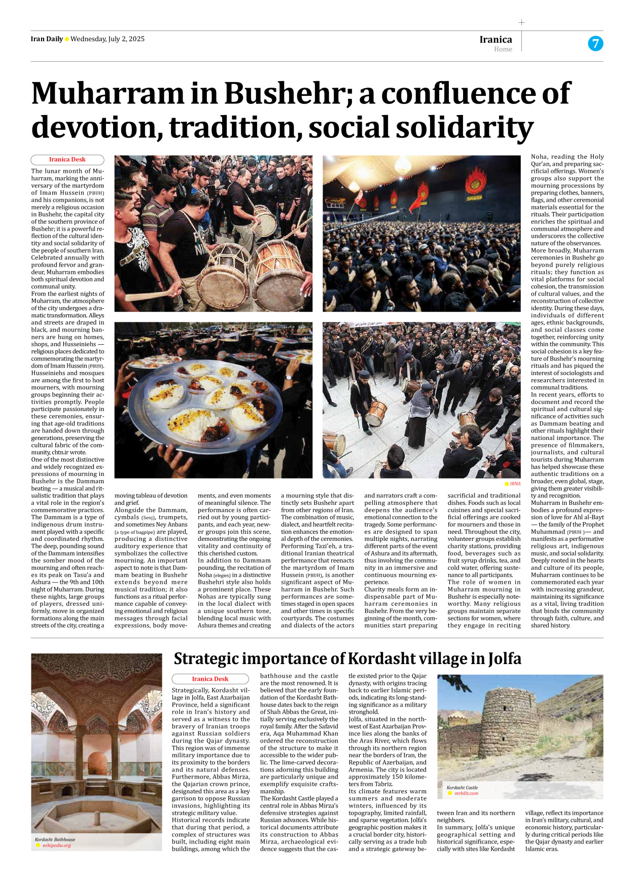 Iran Daily - Number Seven Thousand Eight Hundred and Seventy - 02 July 2025 - Page 7