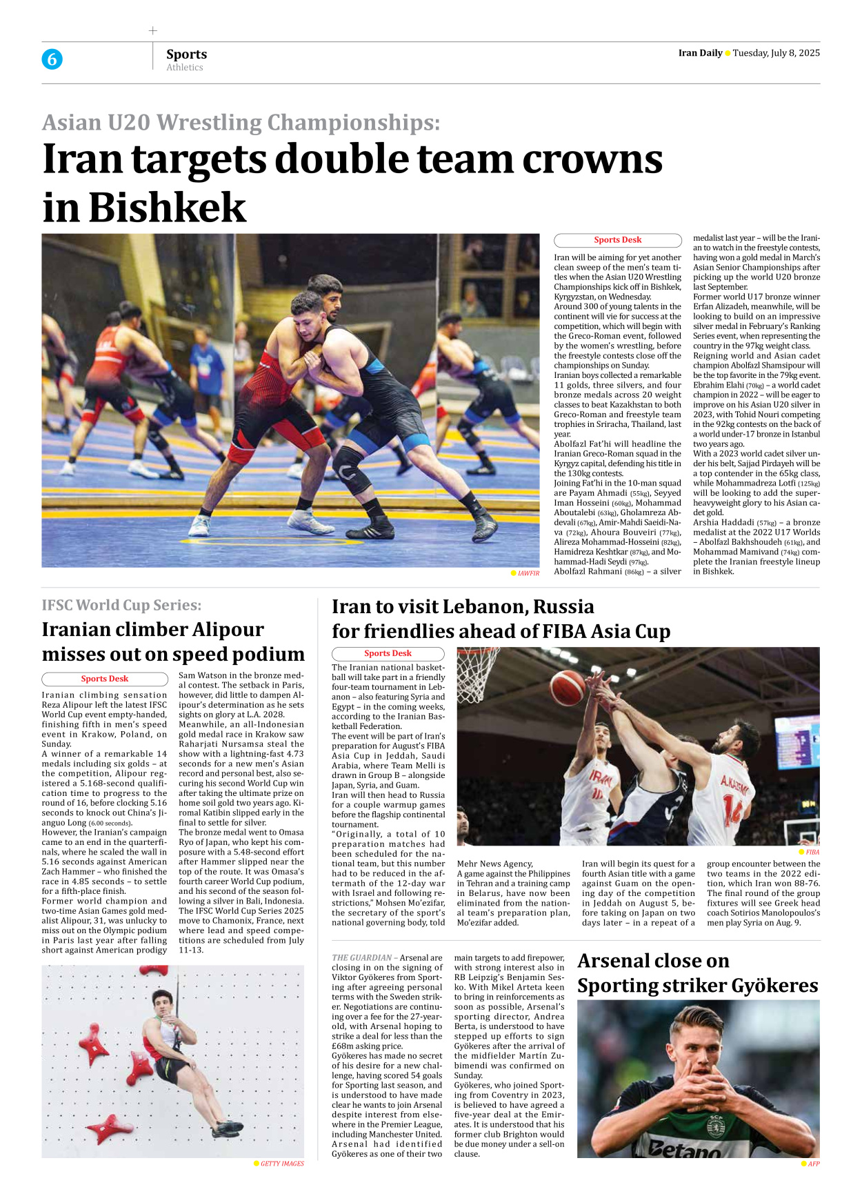 Iran Daily - Number Seven Thousand Eight Hundred and Seventy Three - 08 July 2025 - Page 6