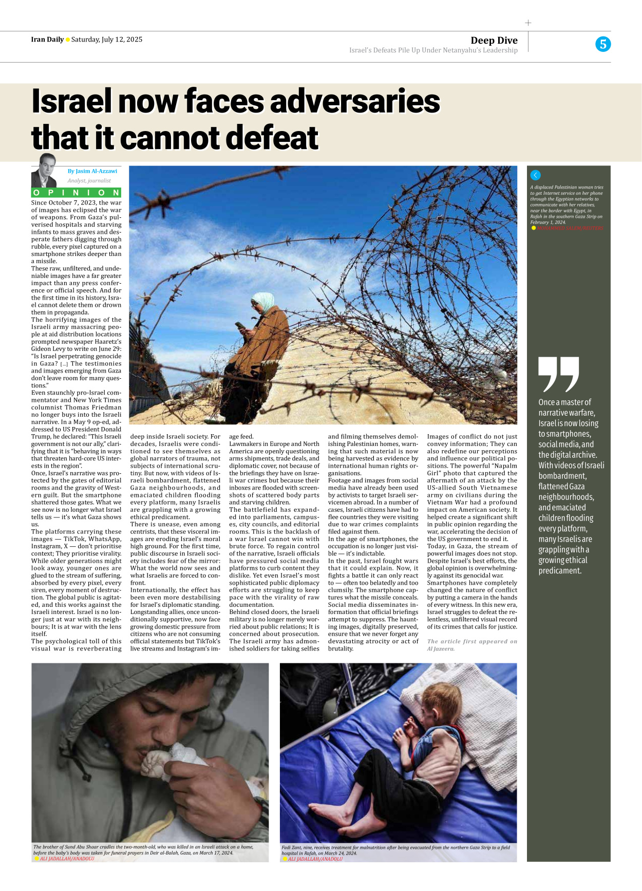 Iran Daily - Number Seven Thousand Eight Hundred and Seventy Six - 12 July 2025 - Page 5
