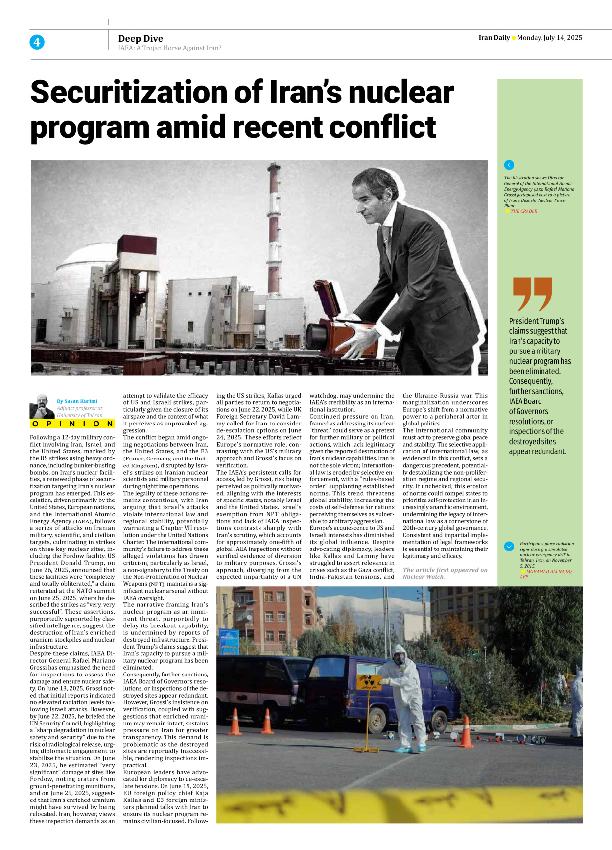 Iran Daily - Number Seven Thousand Eight Hundred and Seventy Eight - 14 July 2025 - Page 4
