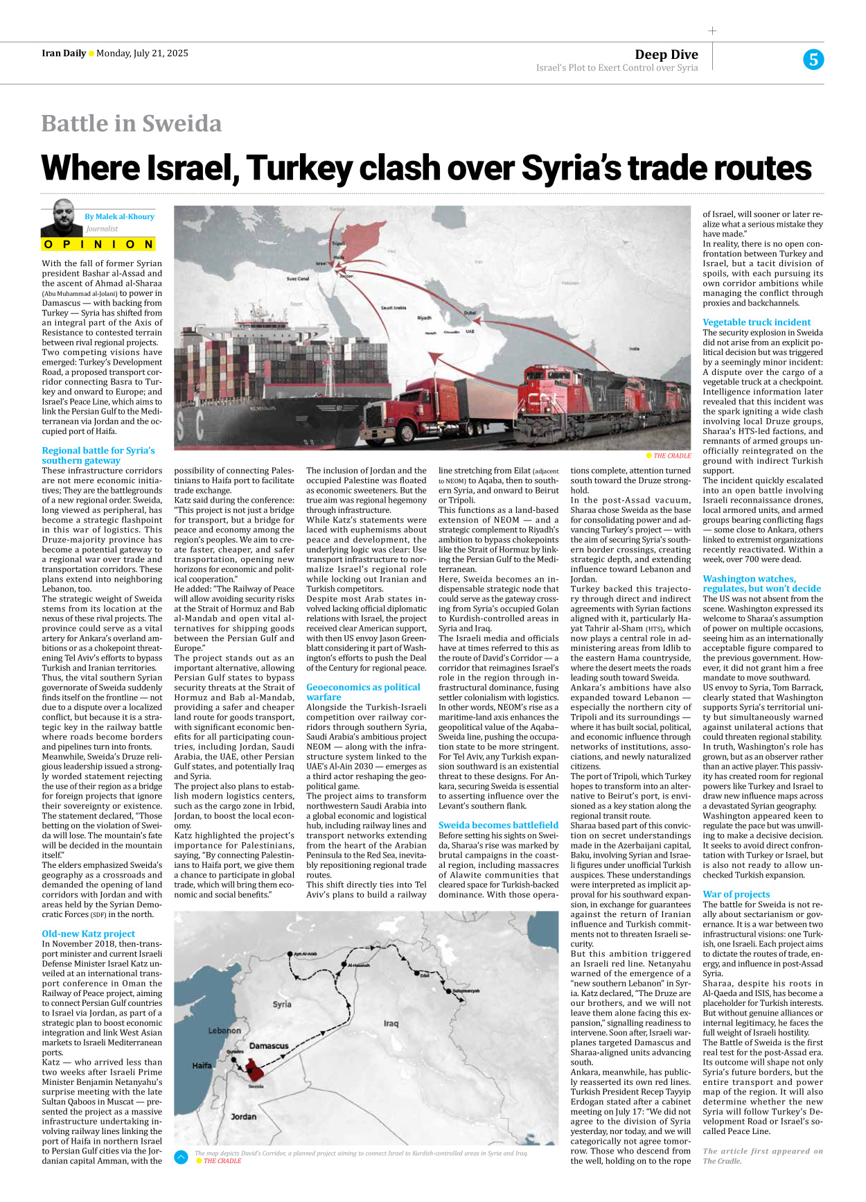 Iran Daily - Number Seven Thousand Eight Hundred and Eighty Four - 21 July 2025 - Page 5