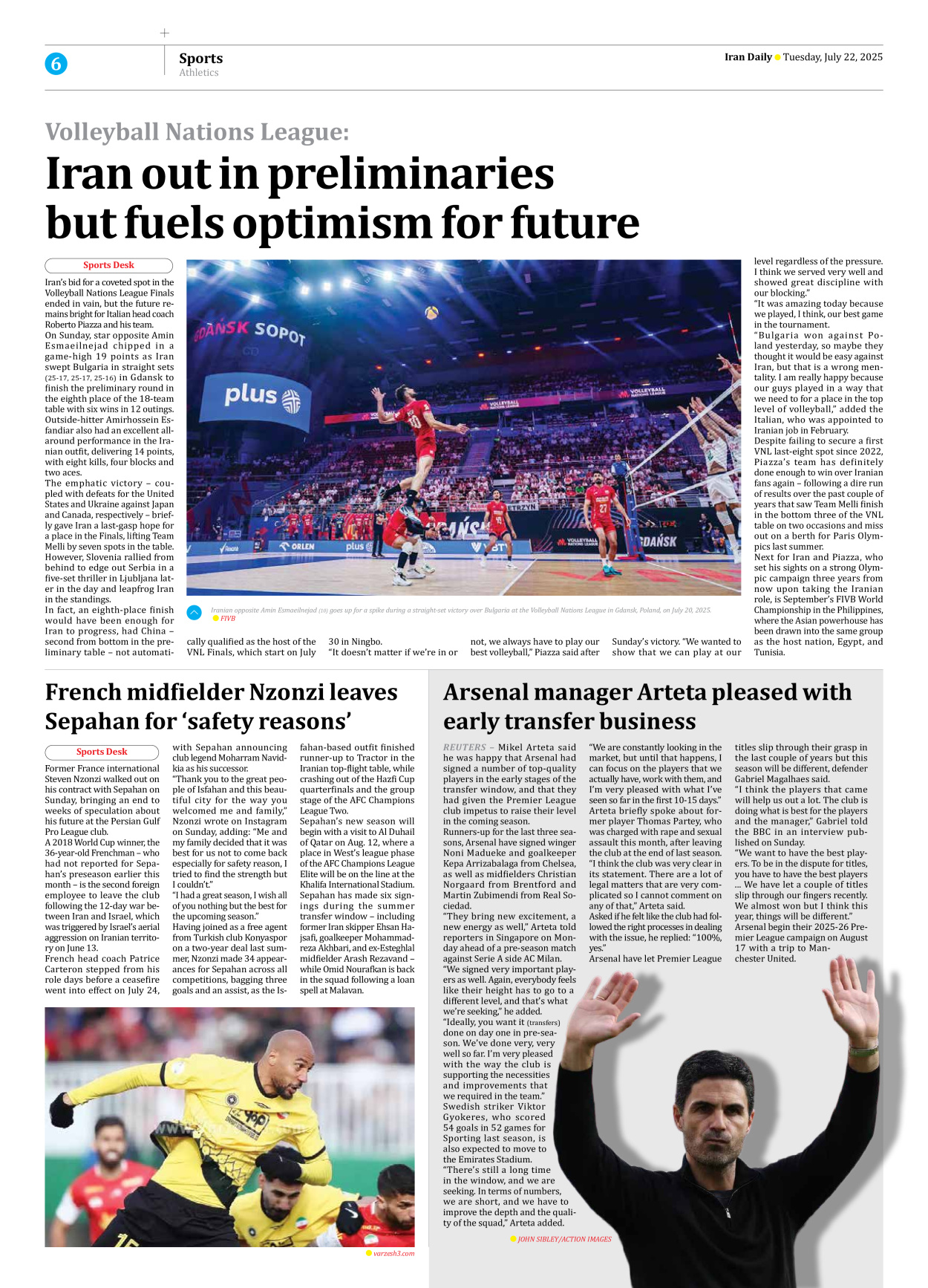 Iran Daily - Number Seven Thousand Eight Hundred and Eighty Five - 22 July 2025 - Page 6