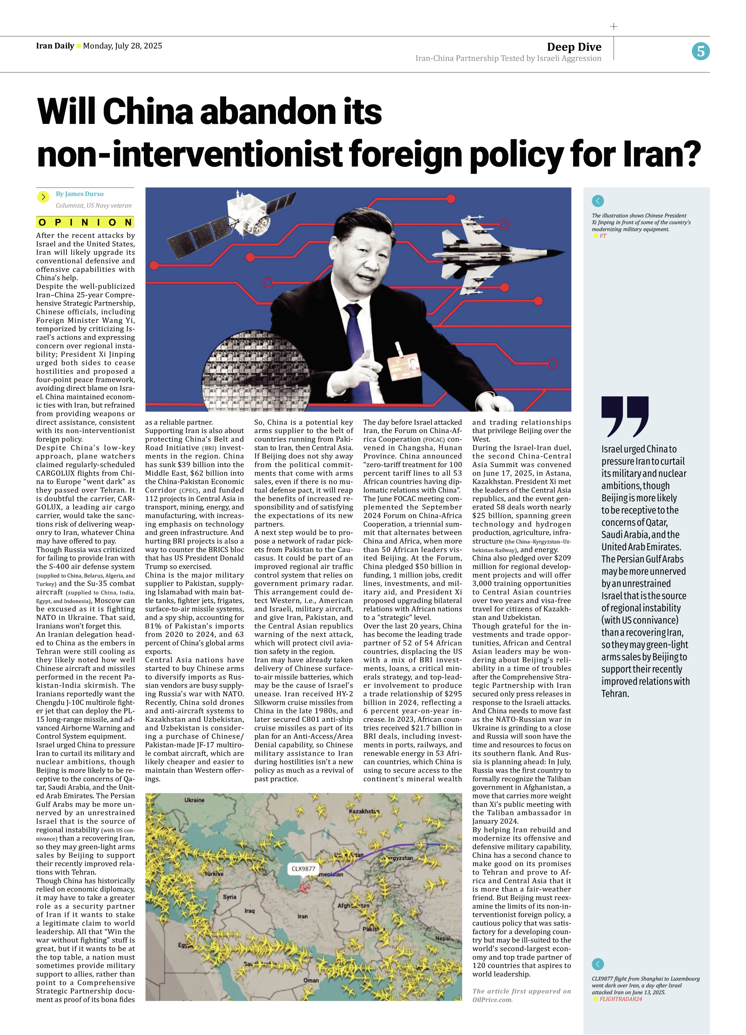 Iran Daily - Number Seven Thousand Eight Hundred and Ninety - 28 July 2025 - Page 5