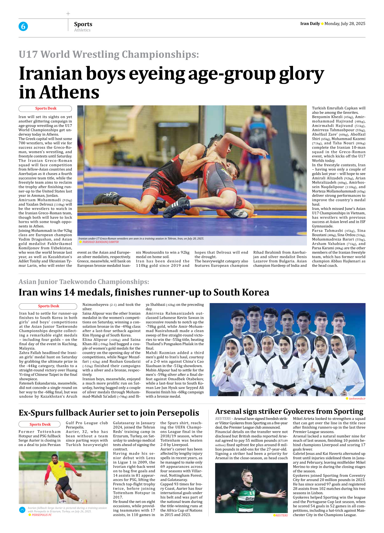 Iran Daily - Number Seven Thousand Eight Hundred and Ninety - 28 July 2025 - Page 6