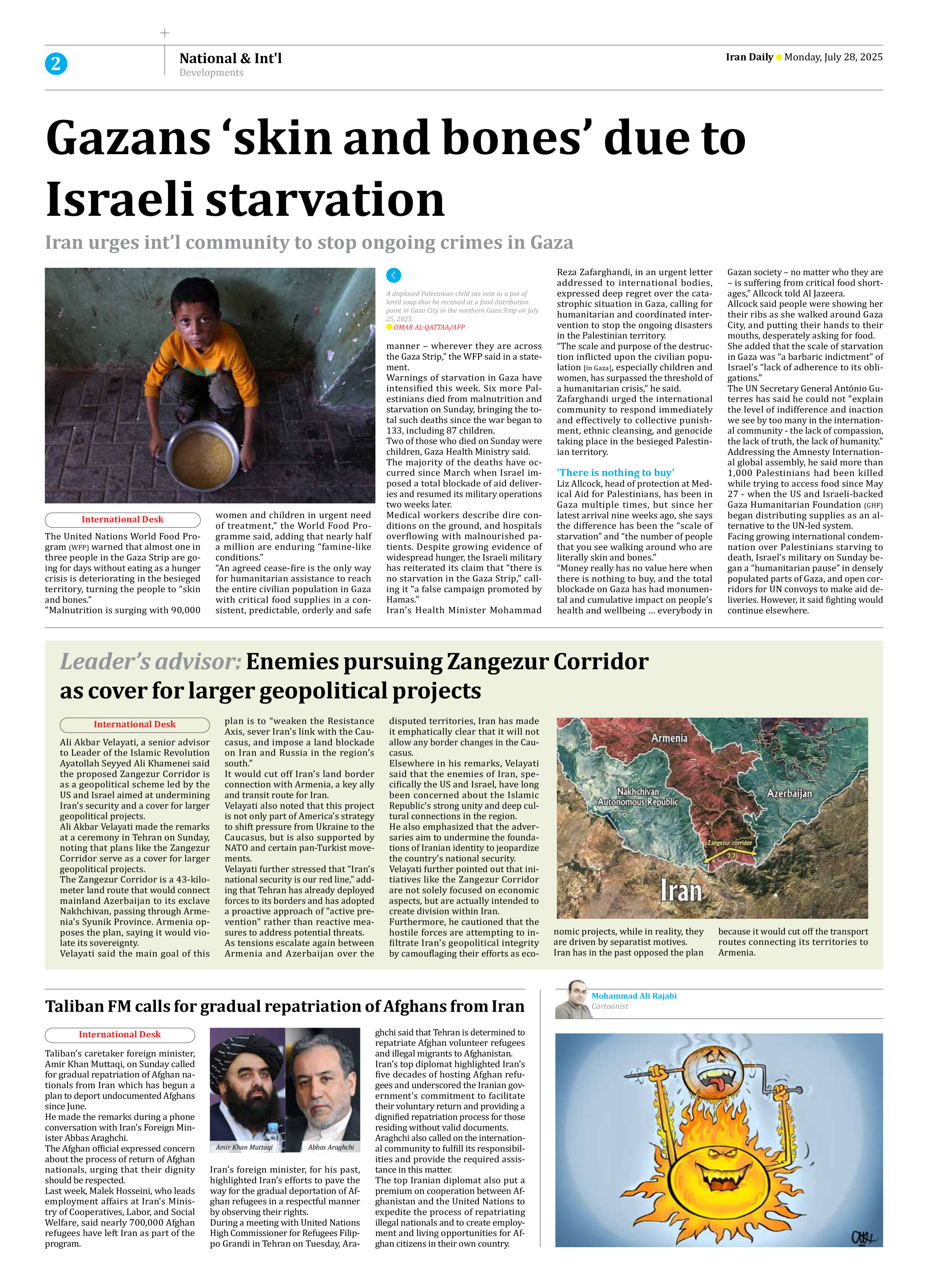 Iran Daily - Number Seven Thousand Eight Hundred and Ninety - 28 July 2025 - Page 2