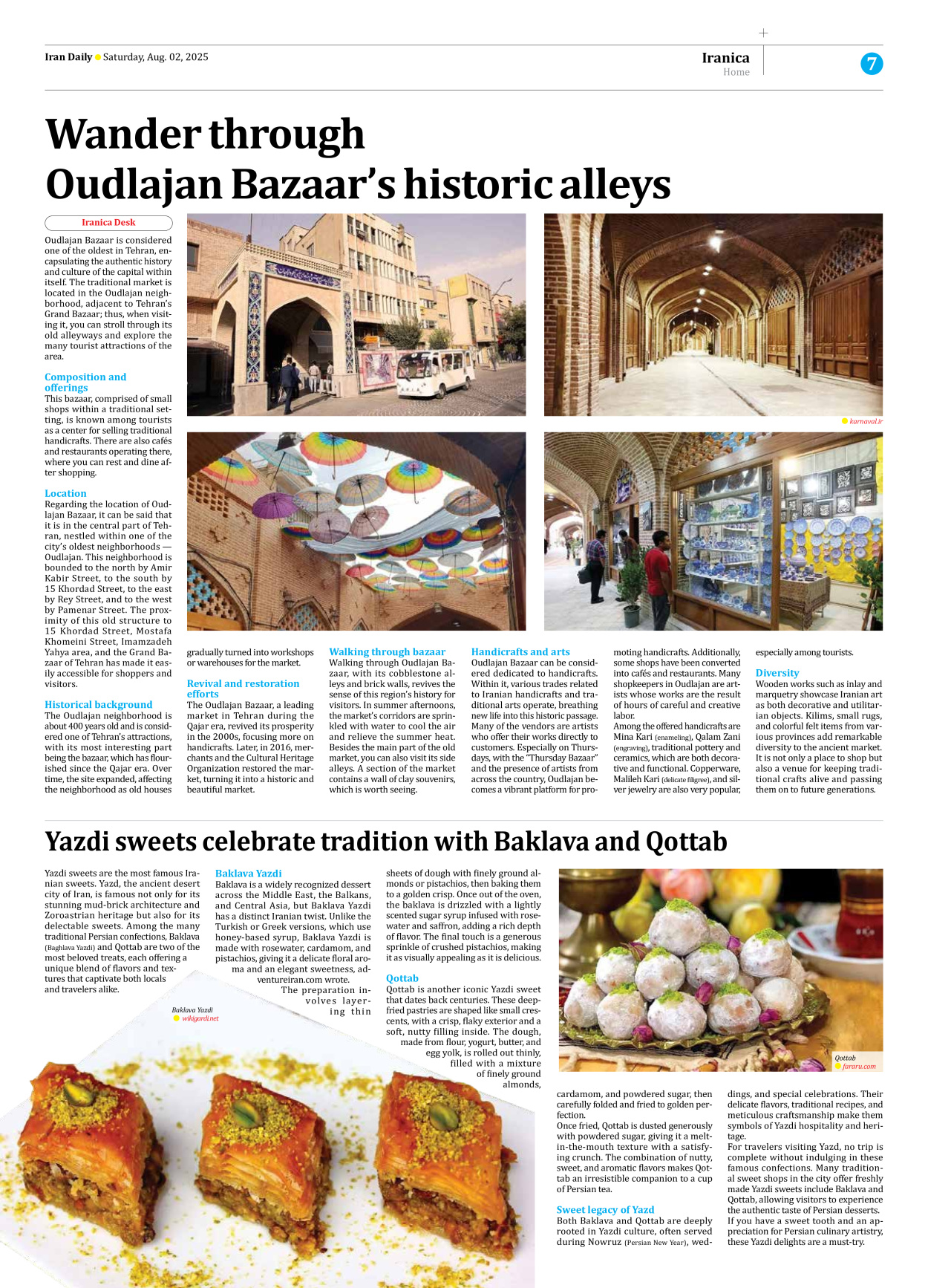 Iran Daily - Number Seven Thousand Eight Hundred and Ninety Four - 02 August 2025 - Page 7