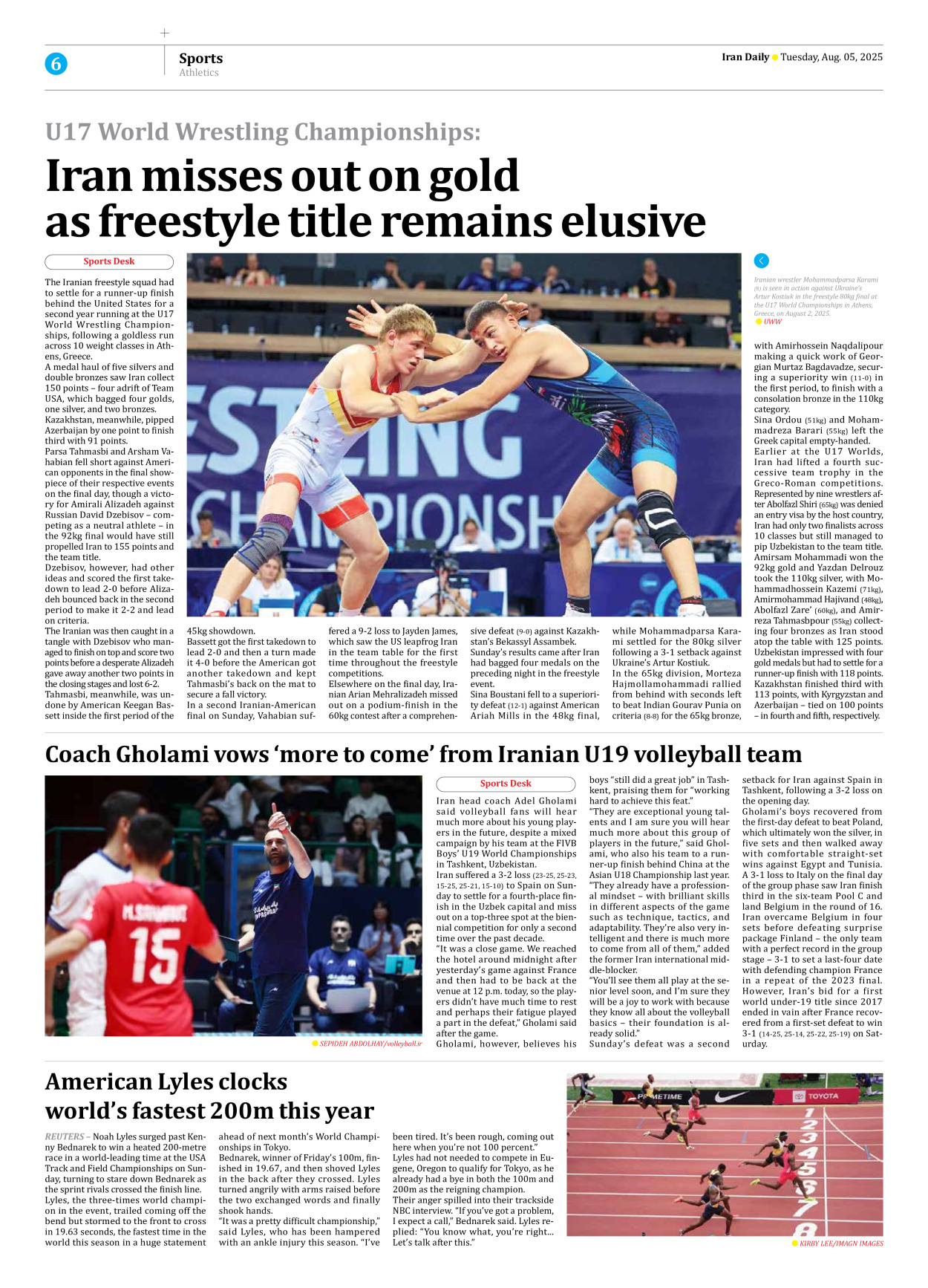 Iran Daily - Number Seven Thousand Eight Hundred and Ninety Seven - 05 August 2025 - Page 6