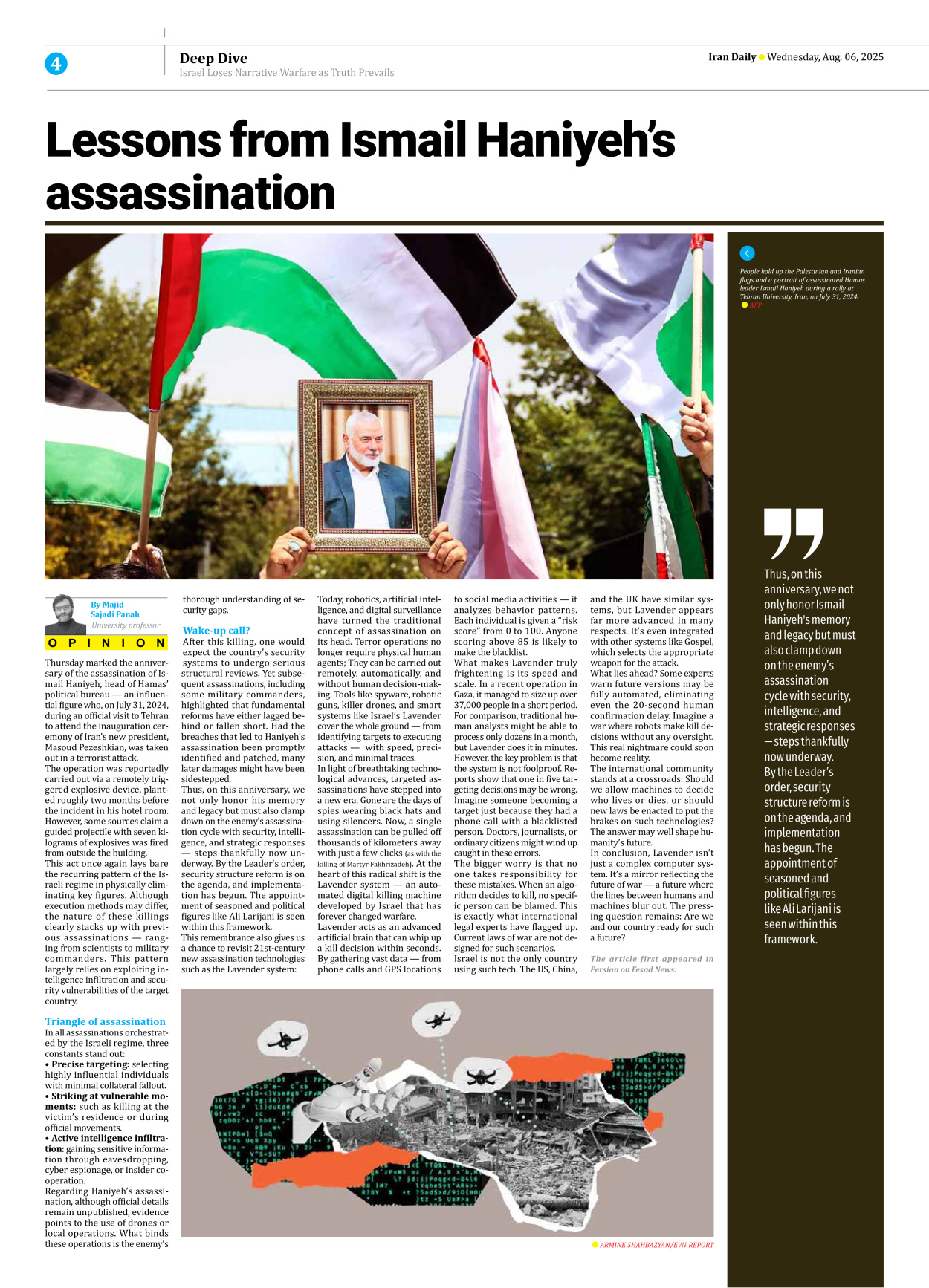 Iran Daily - Number Seven Thousand Eight Hundred and Ninety Eight - 06 August 2025 - Page 4