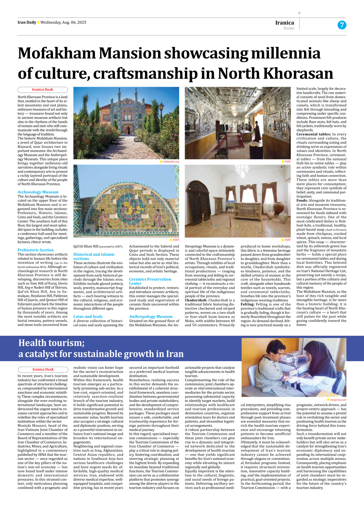 Iran Daily - Number Seven Thousand Eight Hundred and Ninety Eight - 06 August 2025 - Page 7