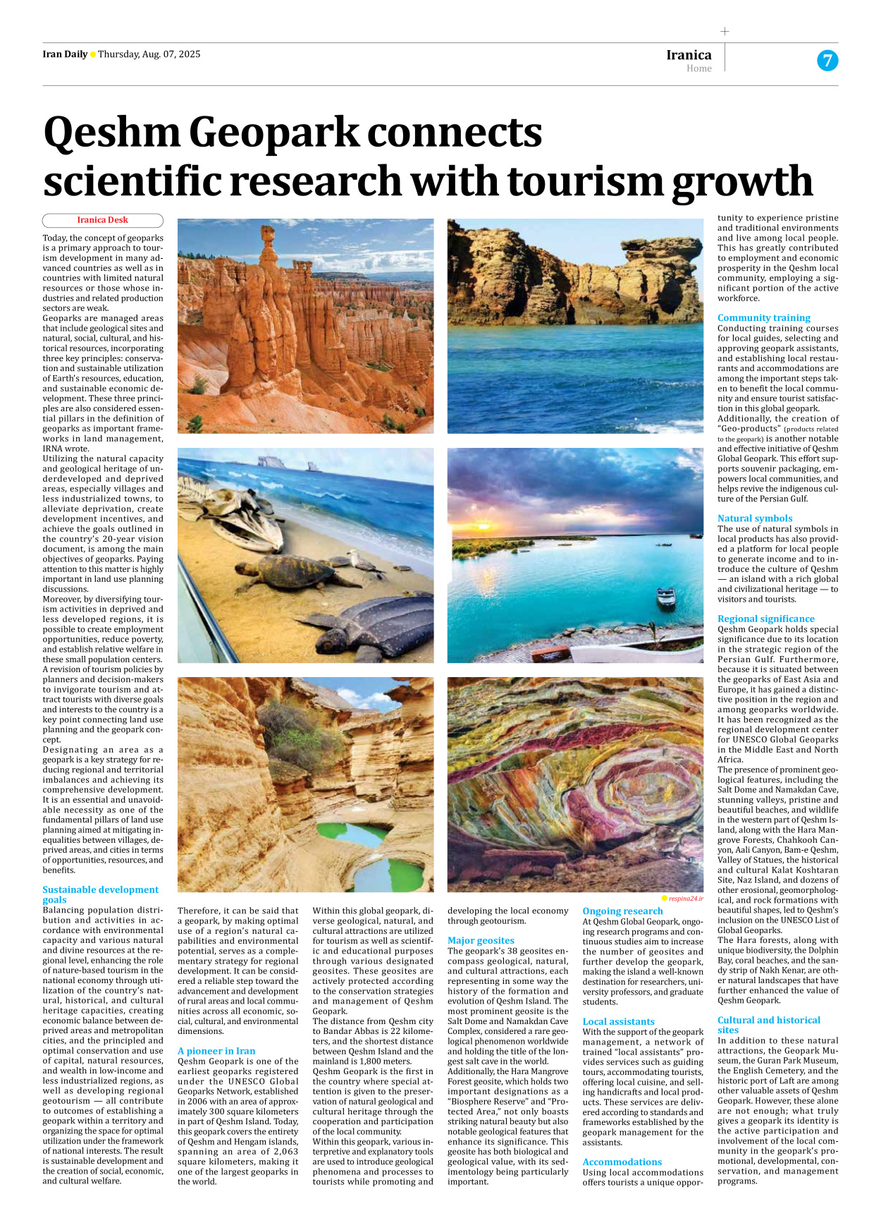 Iran Daily - Number Seven Thousand Eight Hundred and Ninety Nine - 07 August 2025 - Page 7
