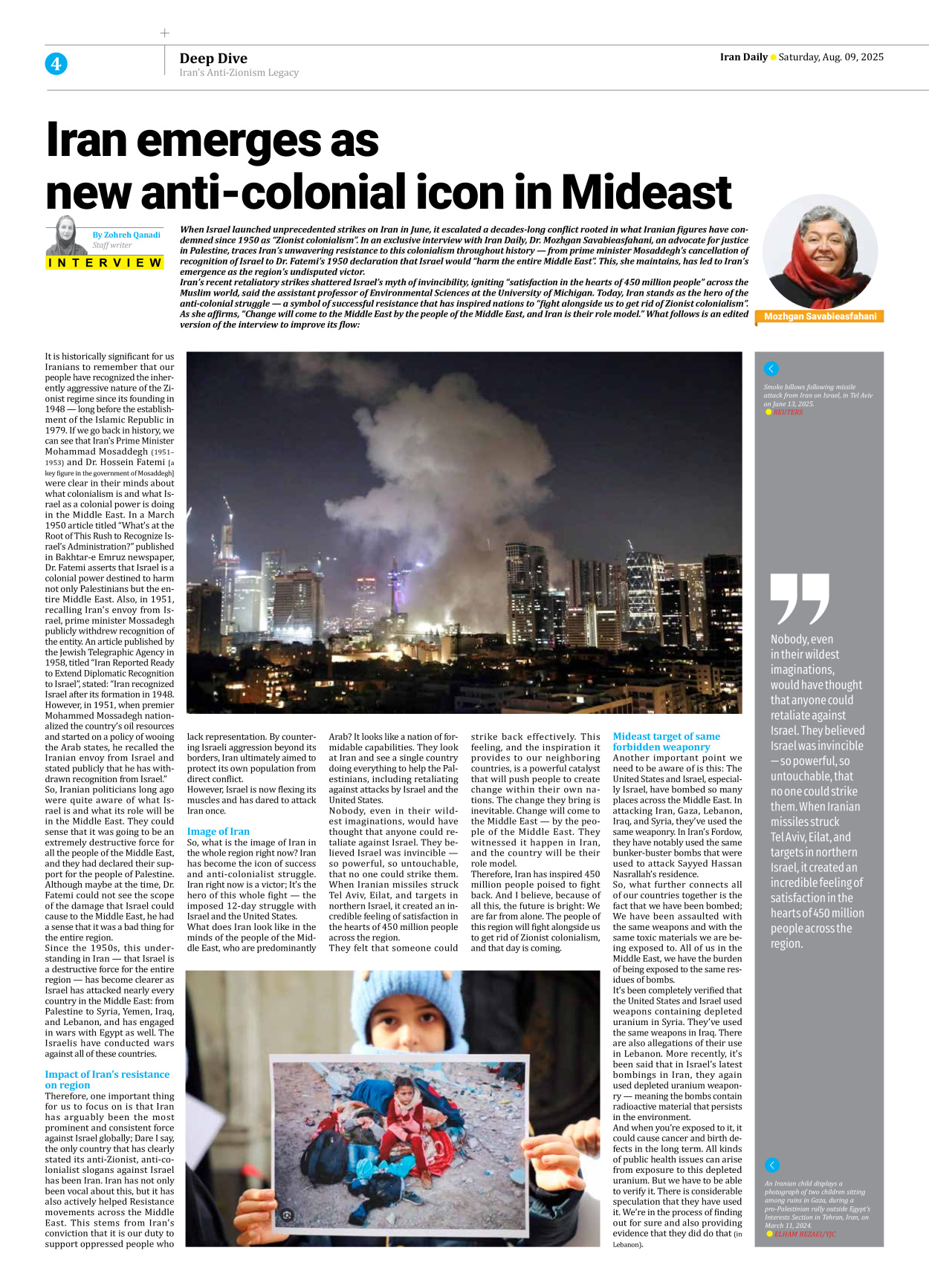 Iran Daily - Number Seven Thousand Nine Hundred - 09 August 2025 - Page 4