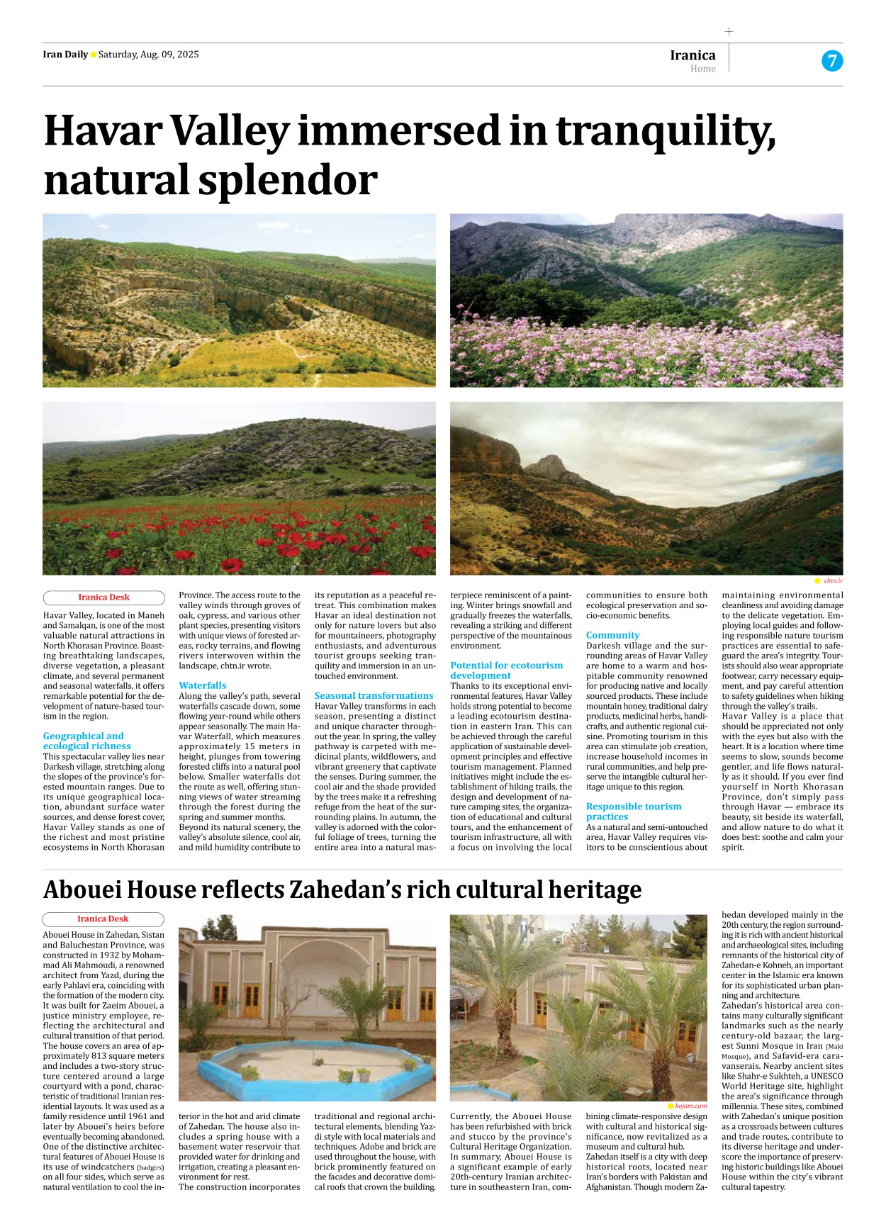 Iran Daily - Number Seven Thousand Nine Hundred - 09 August 2025 - Page 7