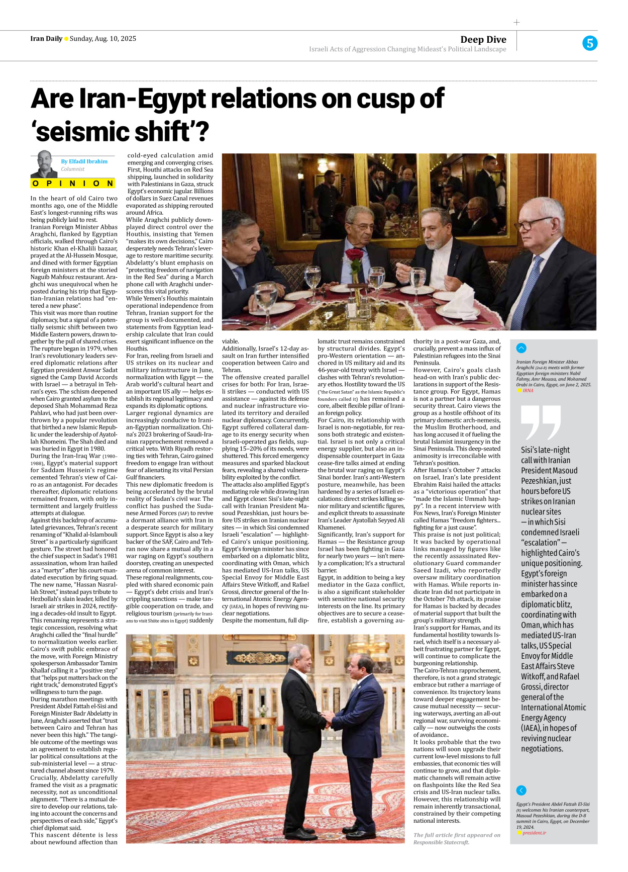 Iran Daily - Number Seven Thousand Nine Hundred and One - 10 August 2025 - Page 5