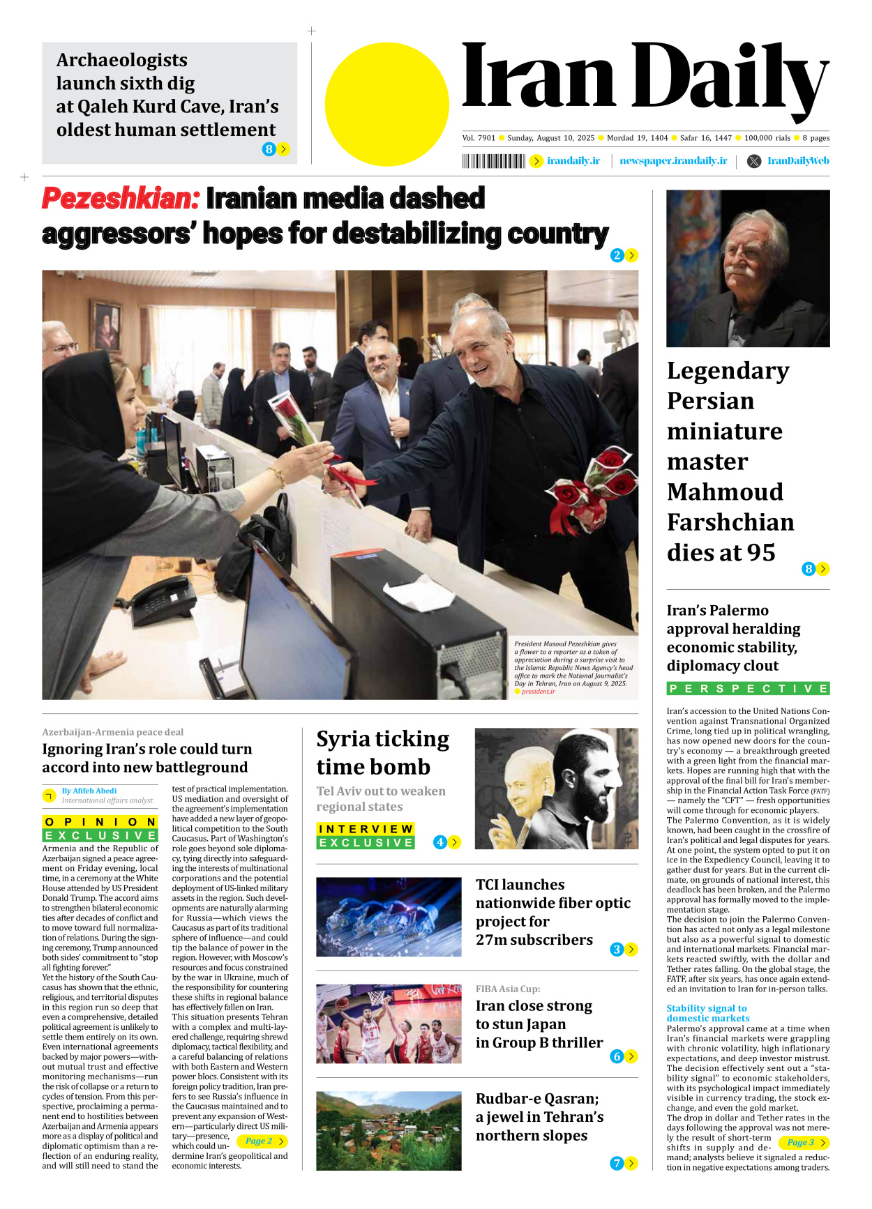 Iran Daily - Number Seven Thousand Nine Hundred and One - 10 August 2025
