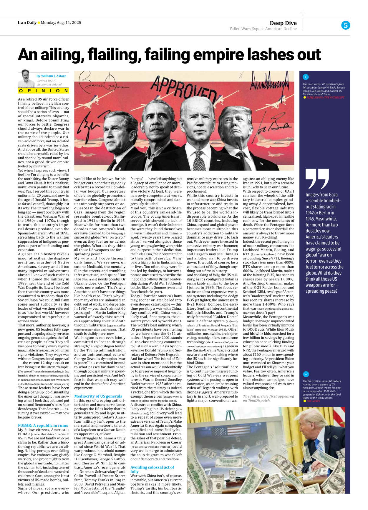 Iran Daily - Number Seven Thousand Nine Hundred and Two - 11 August 2025 - Page 5