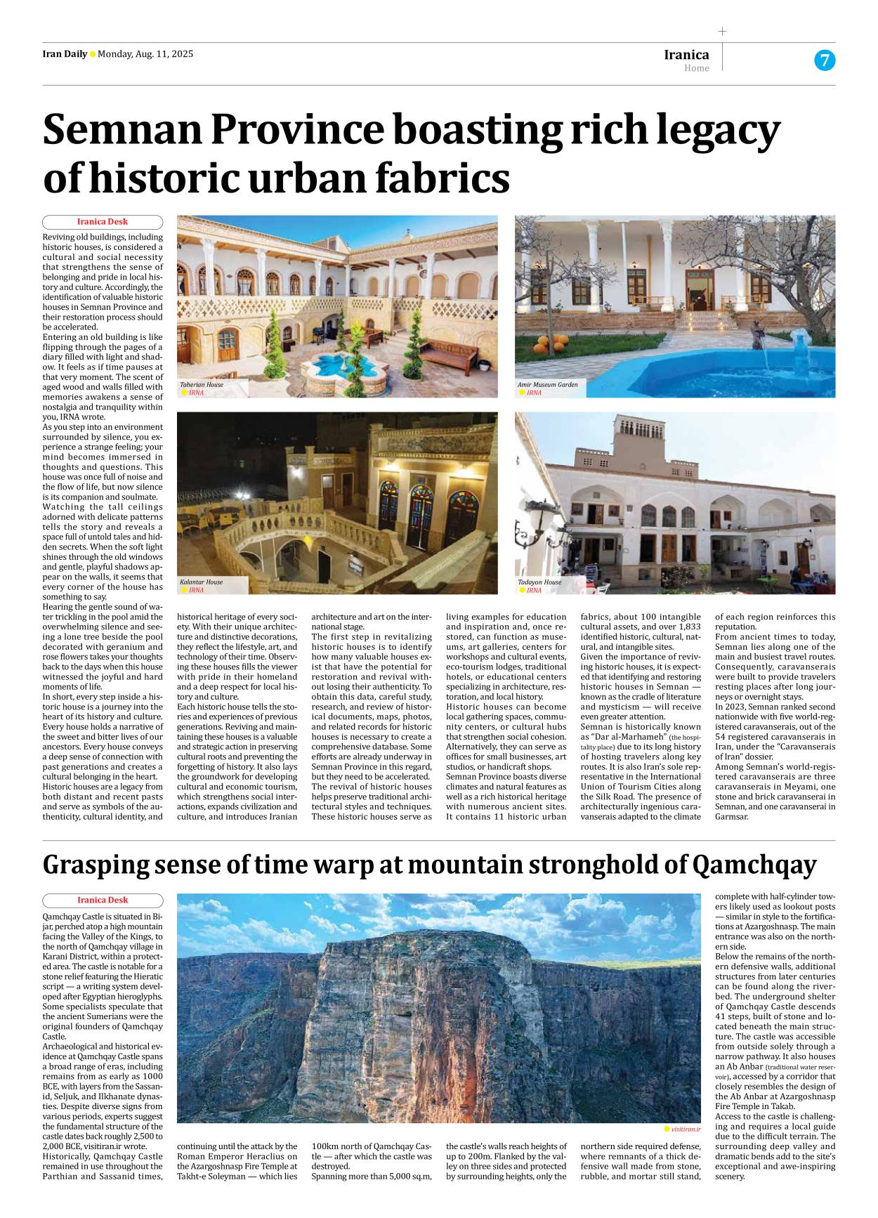 Iran Daily - Number Seven Thousand Nine Hundred and Two - 11 August 2025 - Page 7