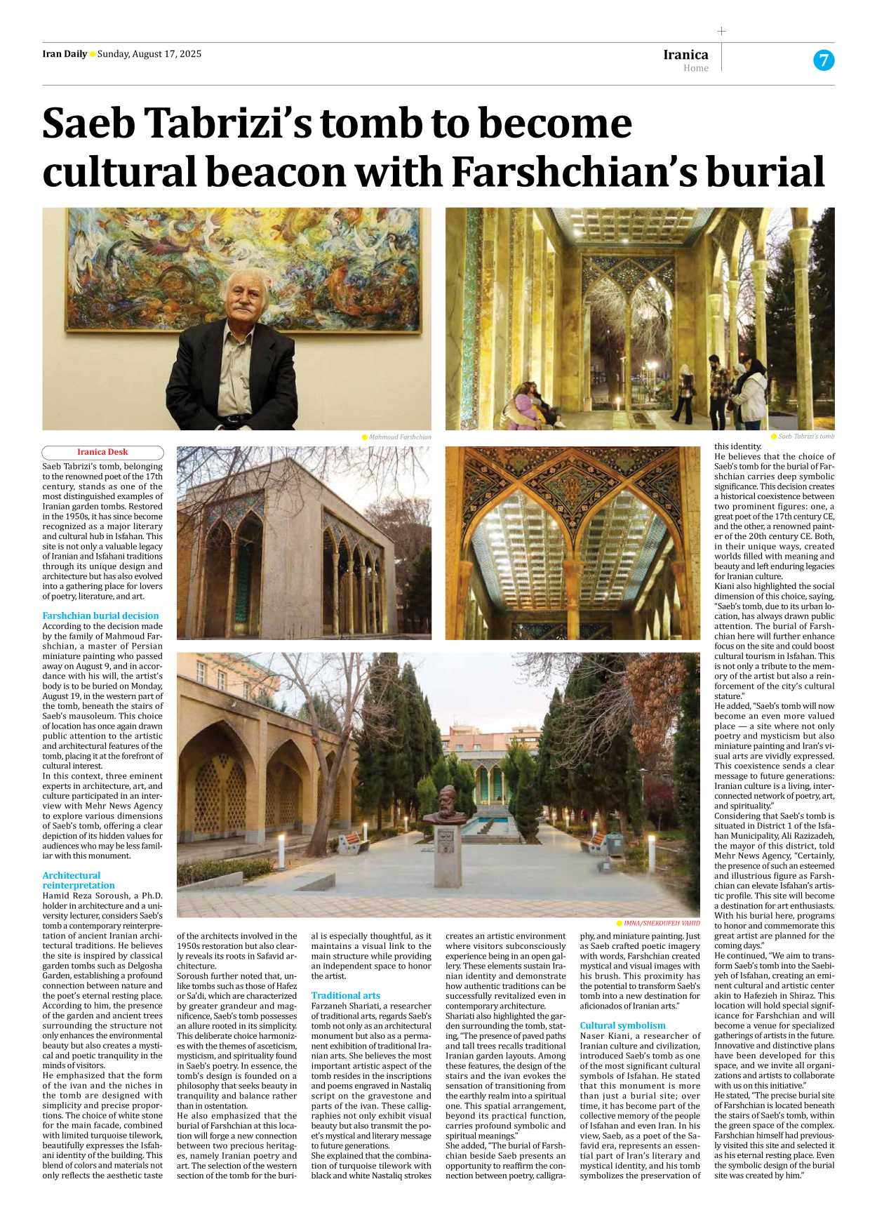 Iran Daily - Number Seven Thousand Nine Hundred and Six - 17 August 2025 - Page 7