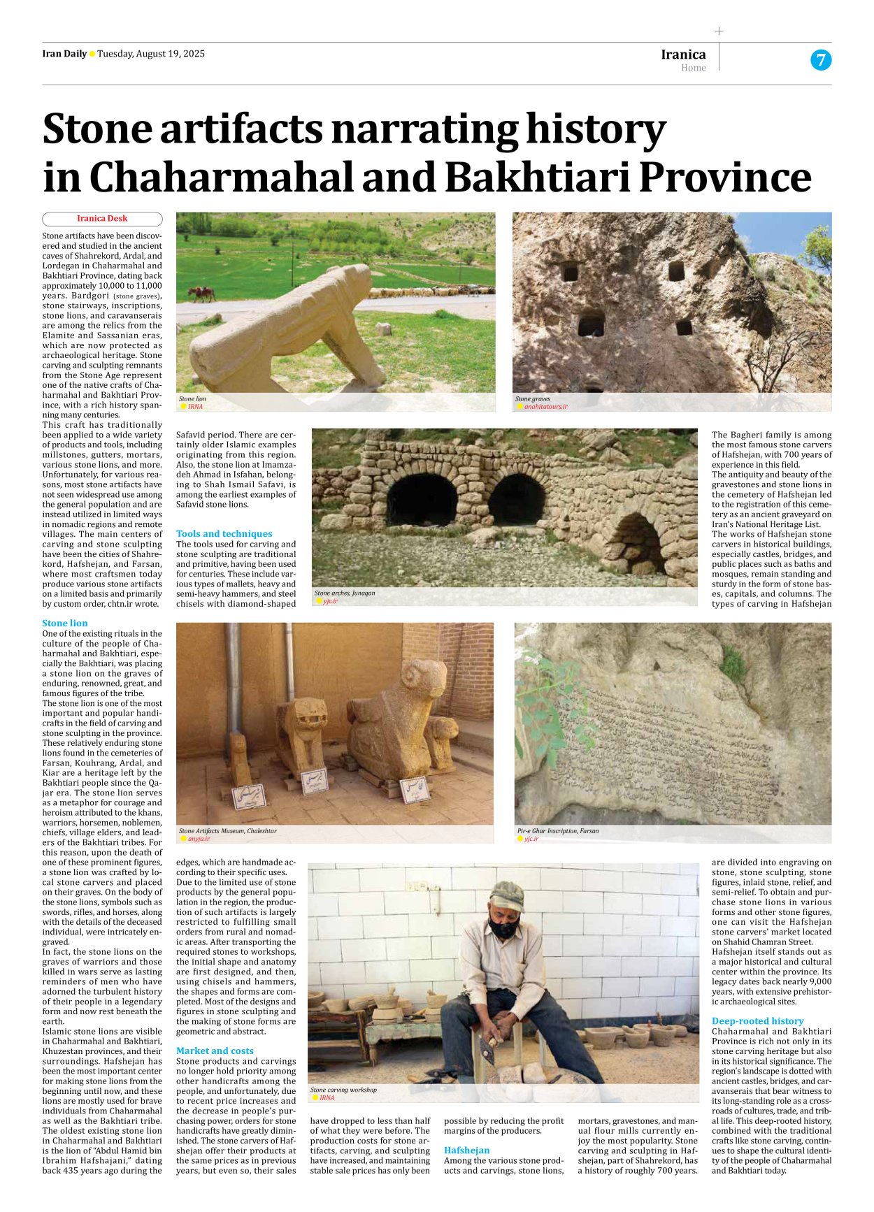 Iran Daily - Number Seven Thousand Nine Hundred and Eight - 19 August 2025 - Page 7